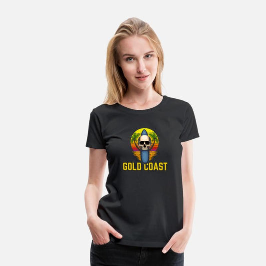 Gold Coast Australia Skull Surf Retro