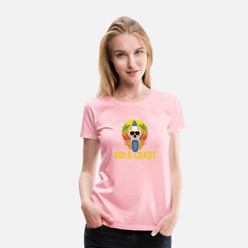 Gold Coast Australia Skull Surf Retro