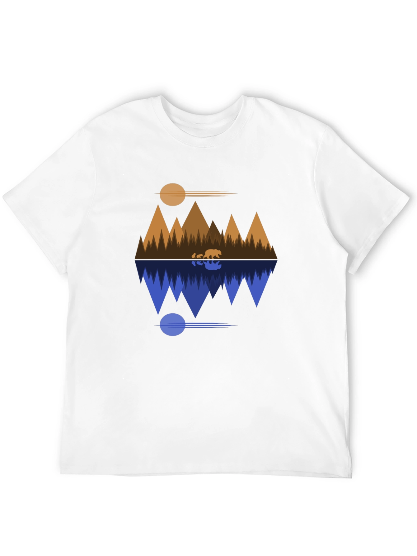 Geometric Bear Mountain Reflection T-Shirt