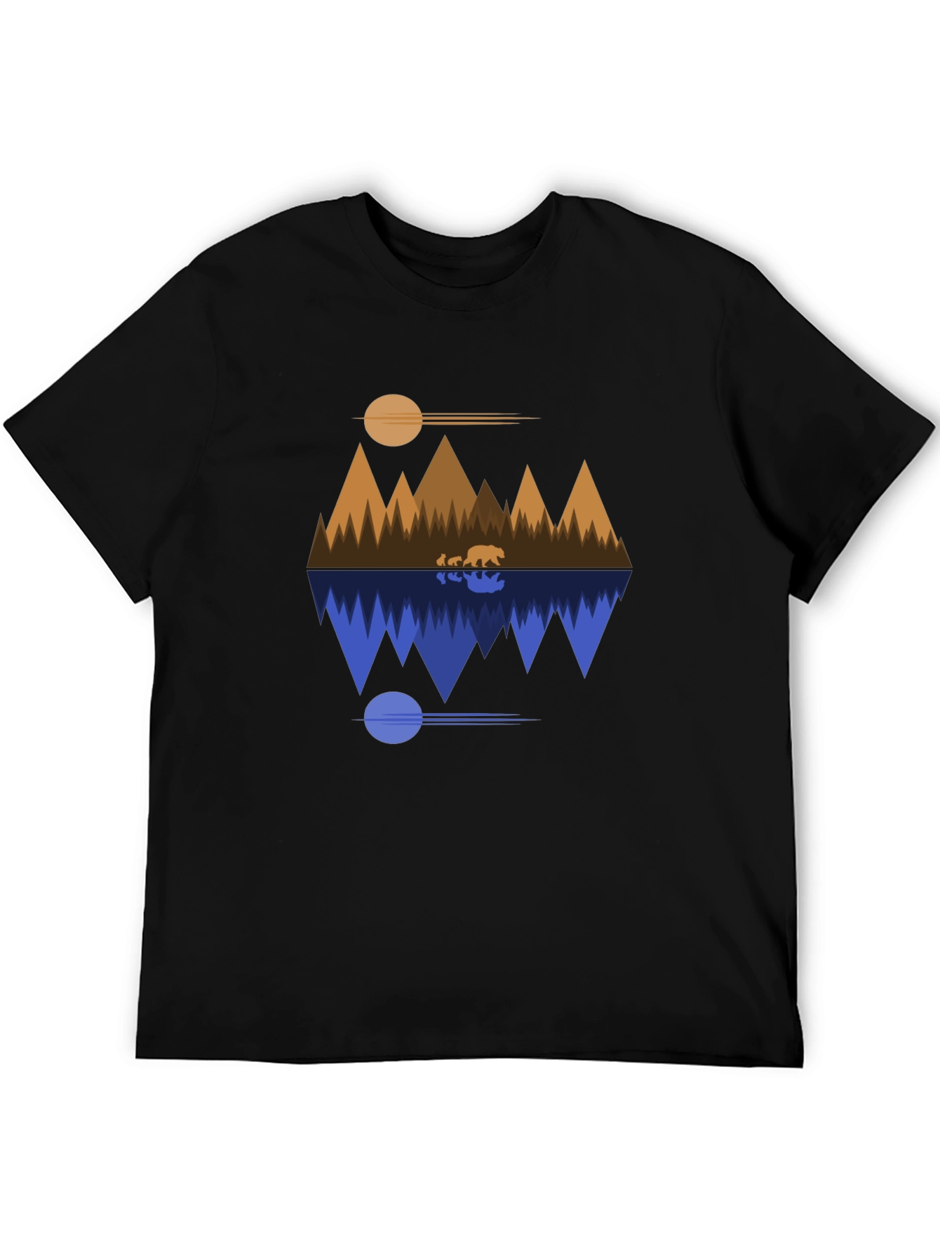 Geometric Bear Mountain Reflection T-Shirt