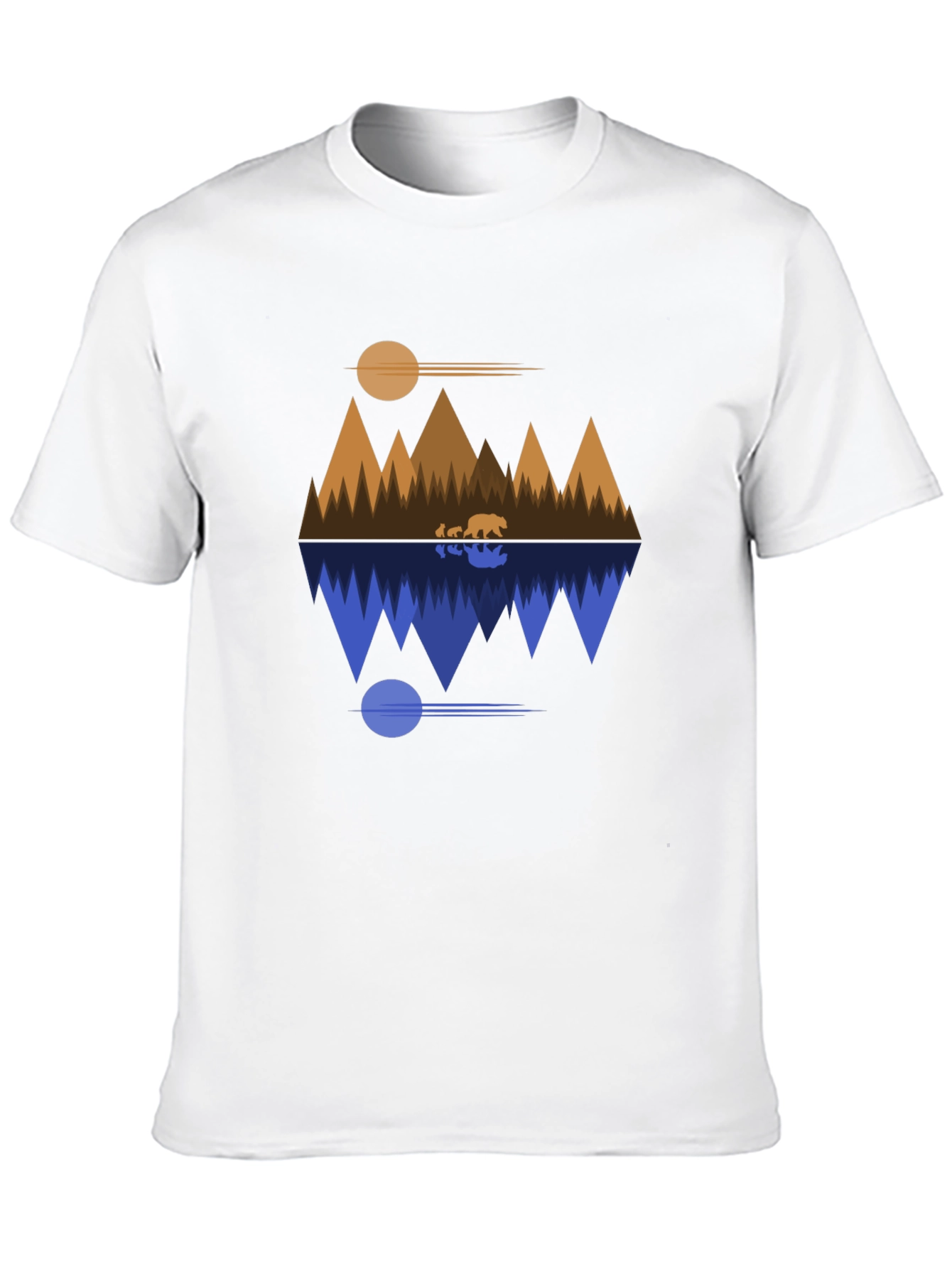 Geometric Bear Mountain Reflection T-Shirt
