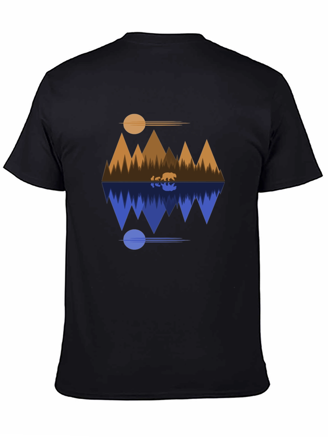 Geometric Bear Mountain Reflection T-Shirt