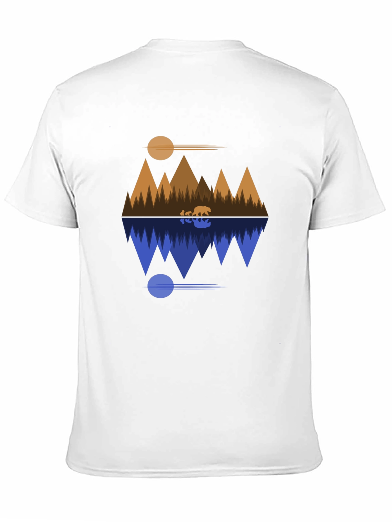 Geometric Bear Mountain Reflection T-Shirt