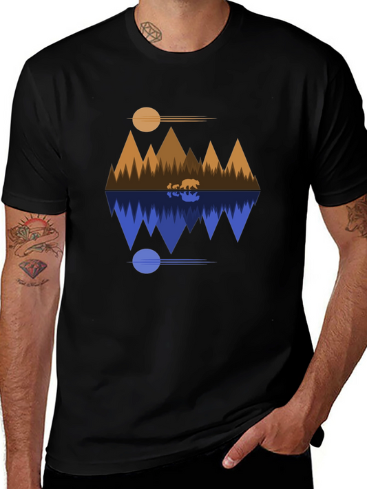 Geometric Bear Mountain Reflection T-Shirt