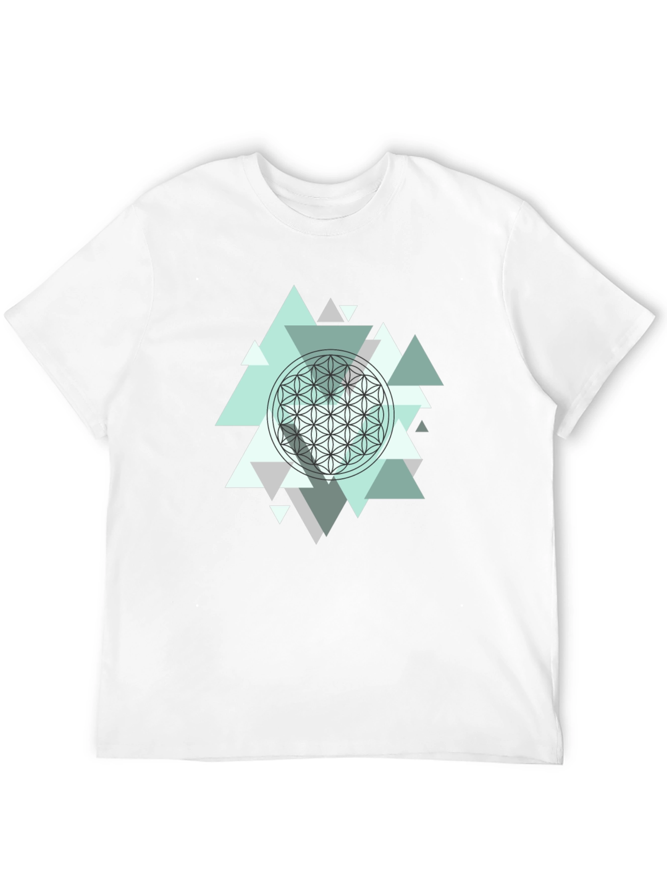 Geometric Flower of Life Mens T-Shirt