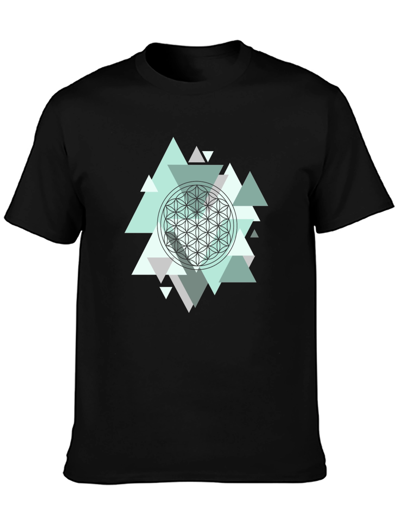Geometric Flower of Life Mens T-Shirt