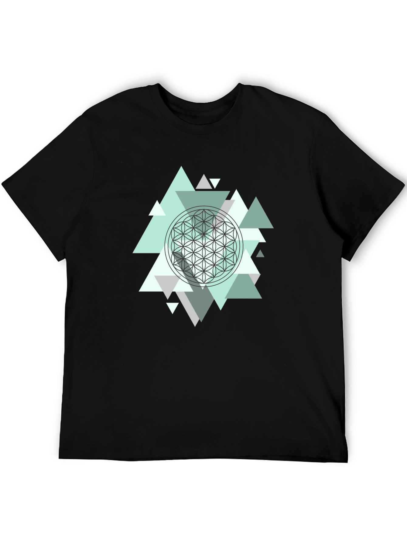 Geometric Flower of Life Mens T-Shirt