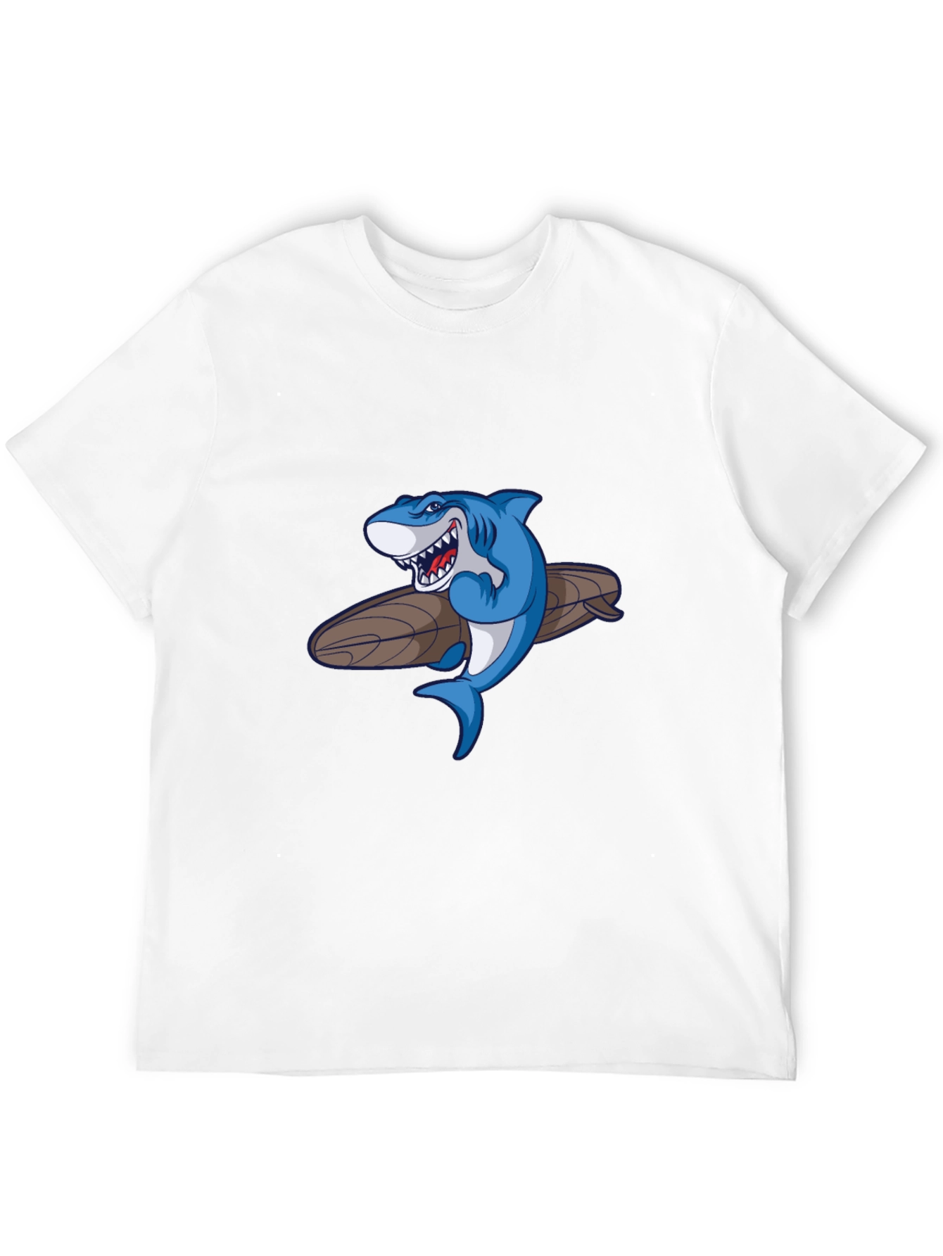 Shark Surfboard Graphic Tee - Casual Black T-Shirt