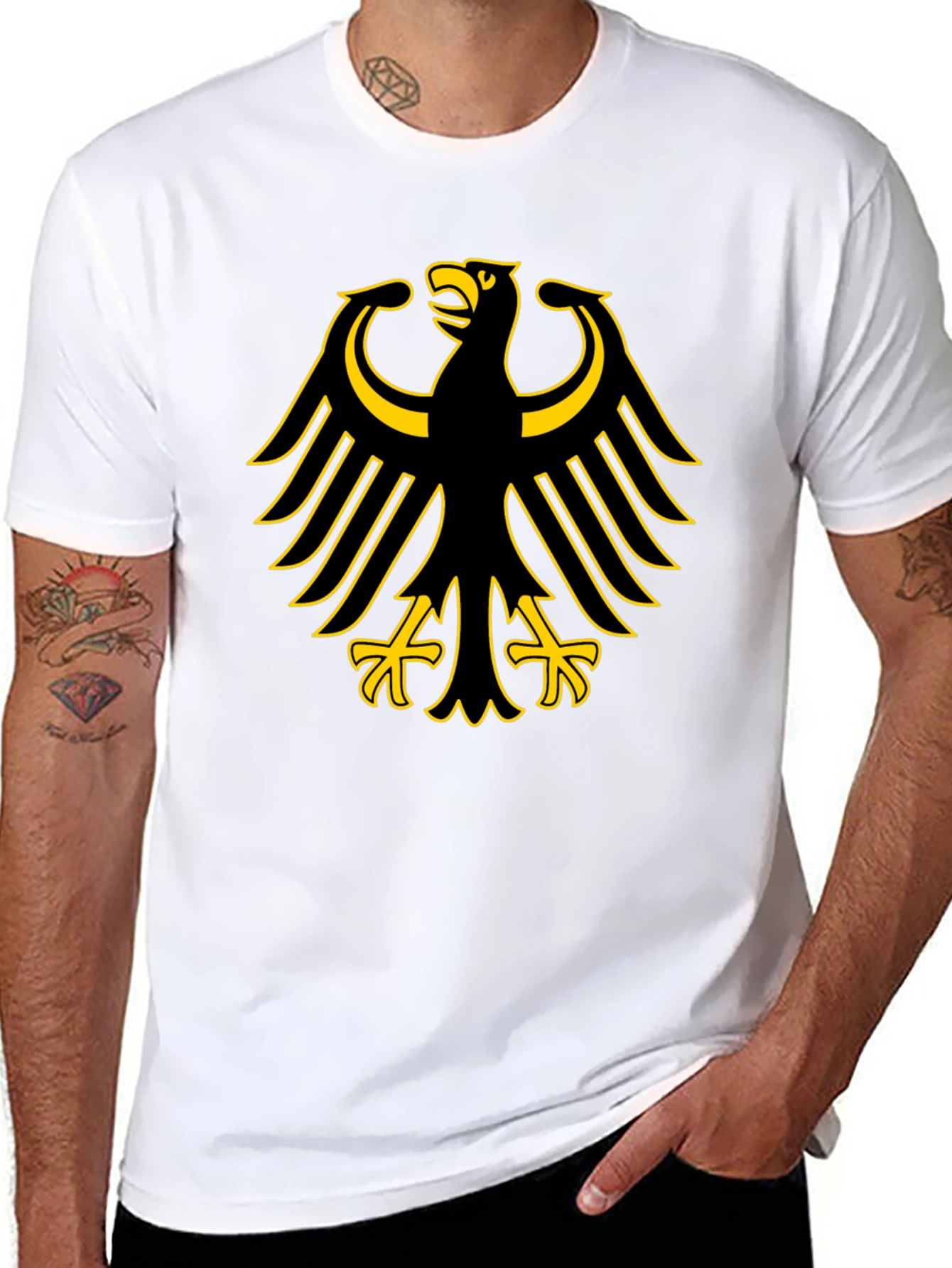 German Eagle Emblem T-Shirt - Black Cotton Tee