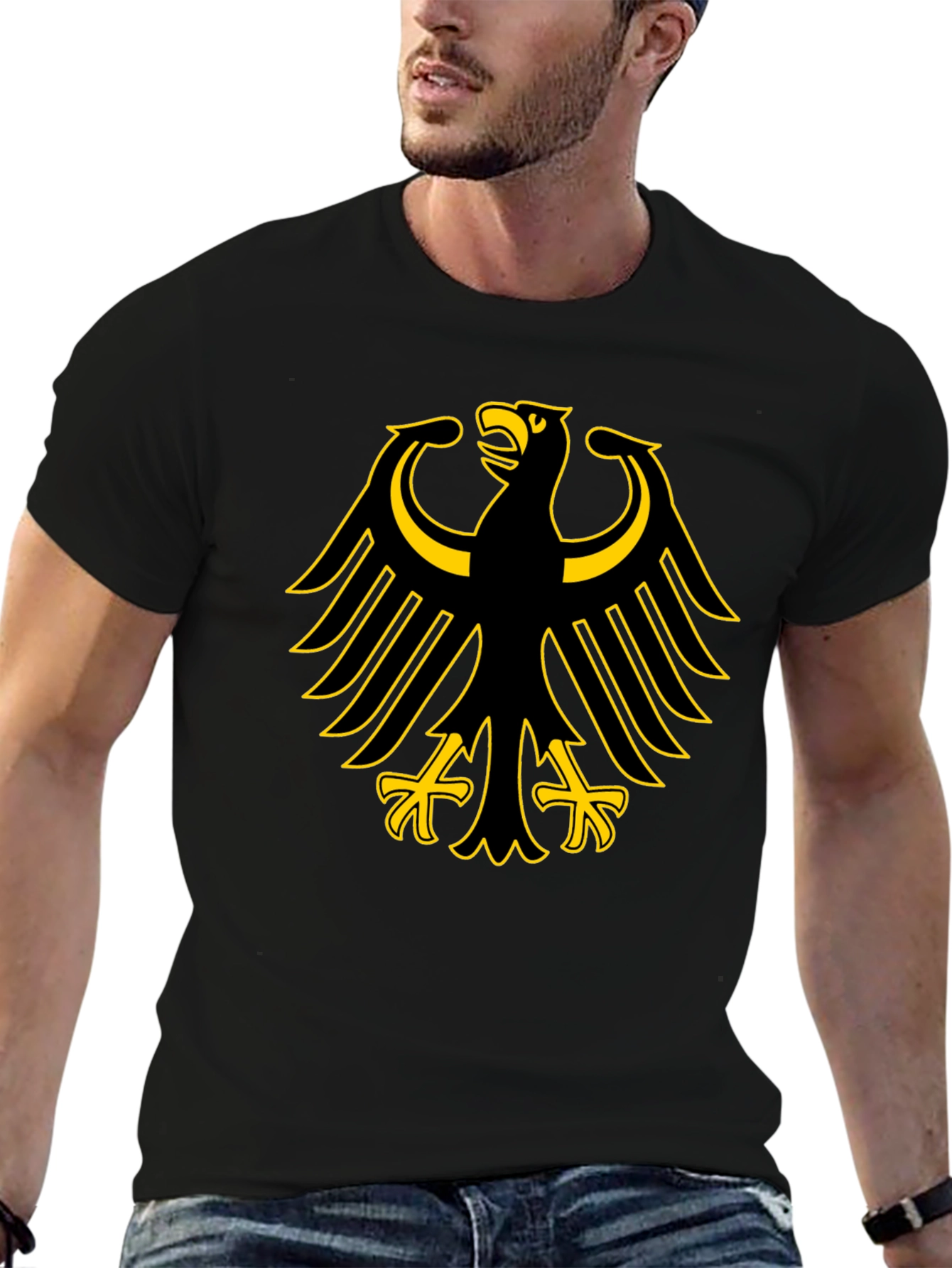 German Eagle Emblem T-Shirt - Black Cotton Tee