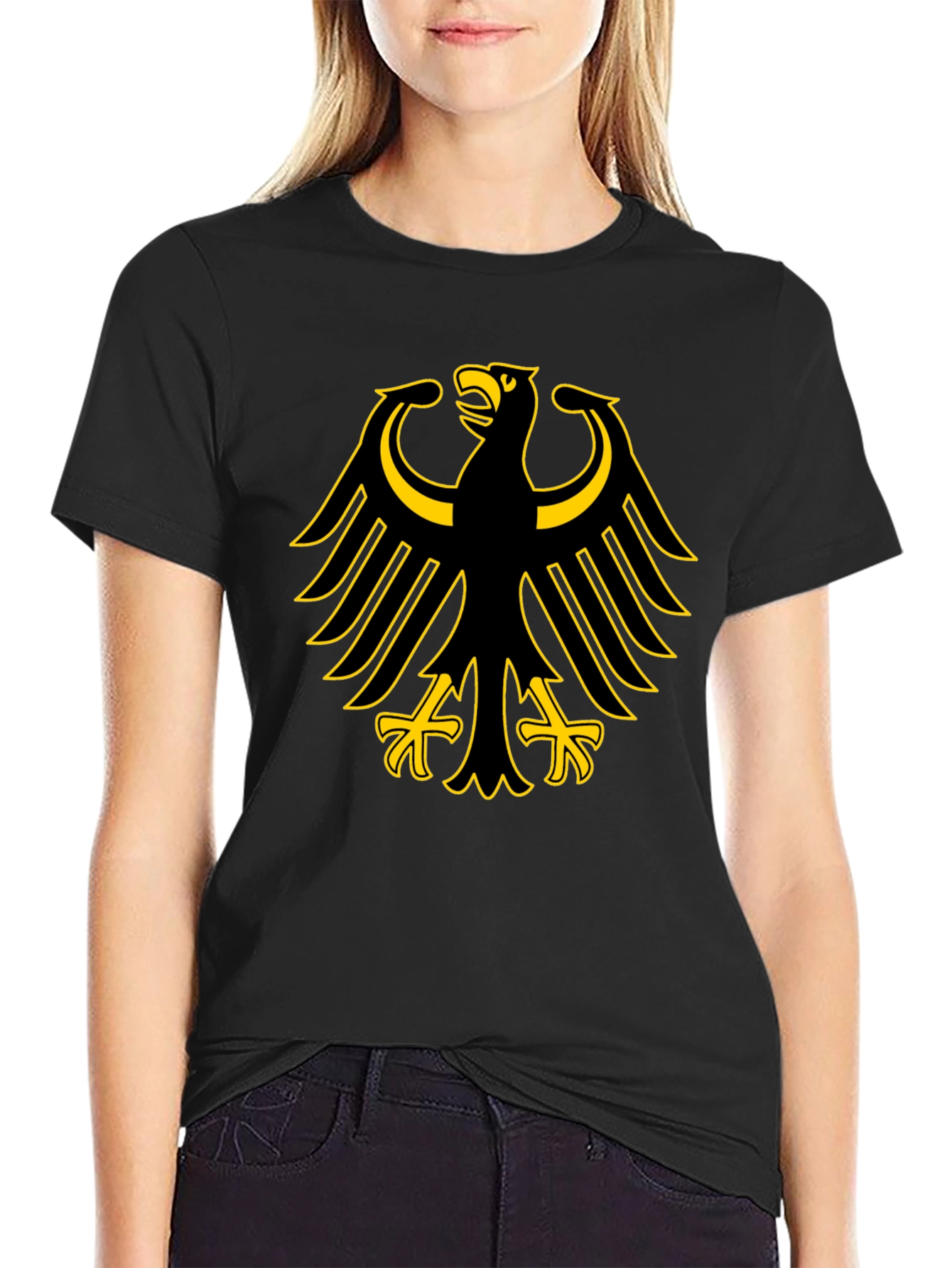 German Eagle Emblem T-Shirt - Black Cotton Tee
