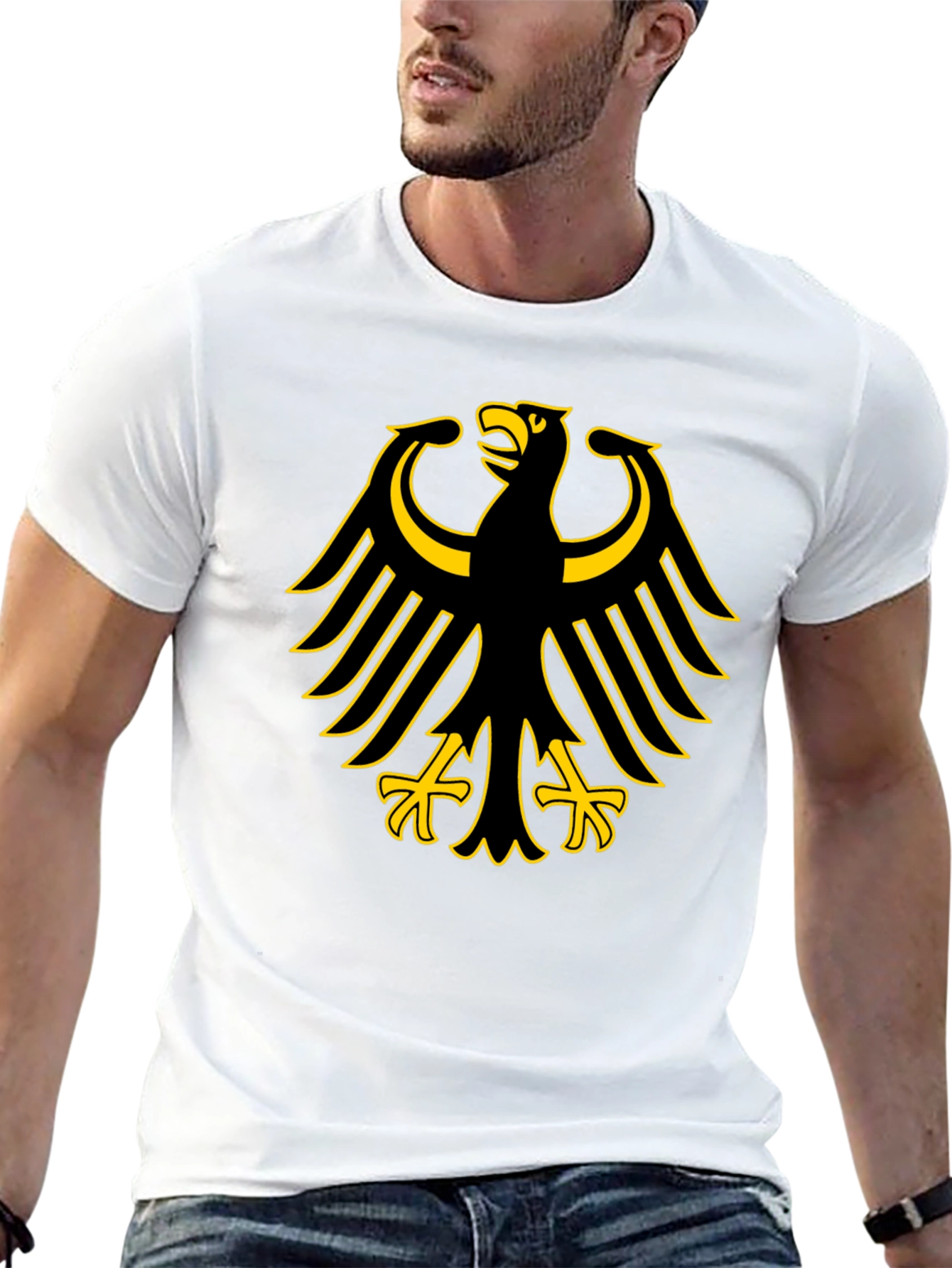German Eagle Emblem T-Shirt - Black Cotton Tee