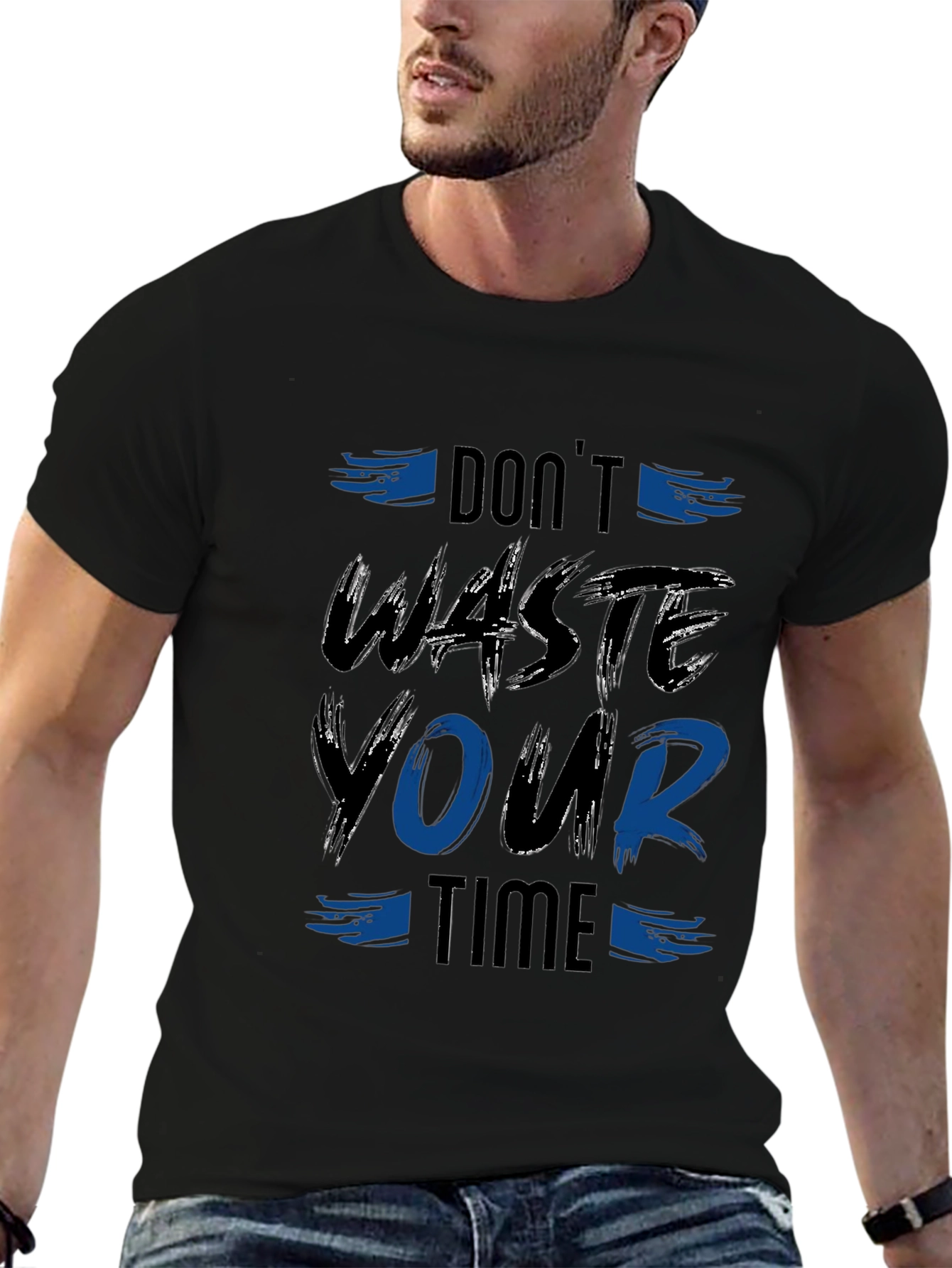 Dont Waste Your Time Graphic Tee - Black