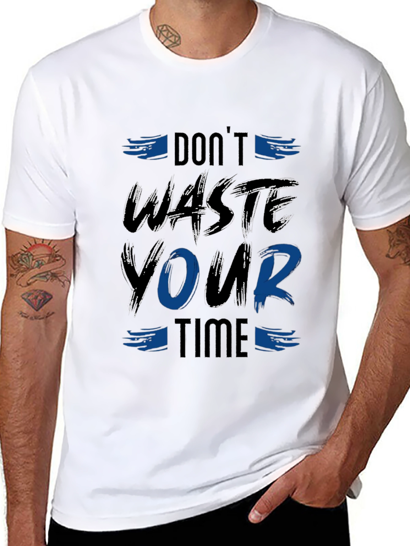 Dont Waste Your Time Graphic Tee - Black