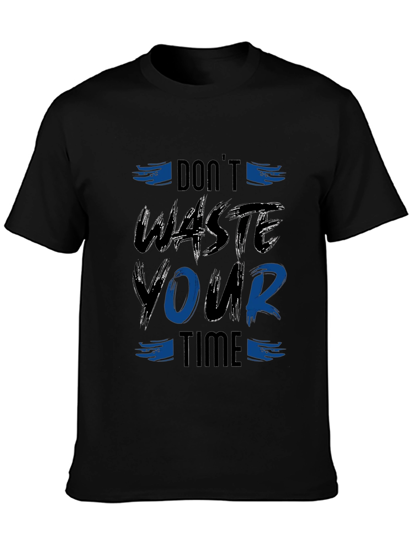 Dont Waste Your Time Graphic Tee - Black