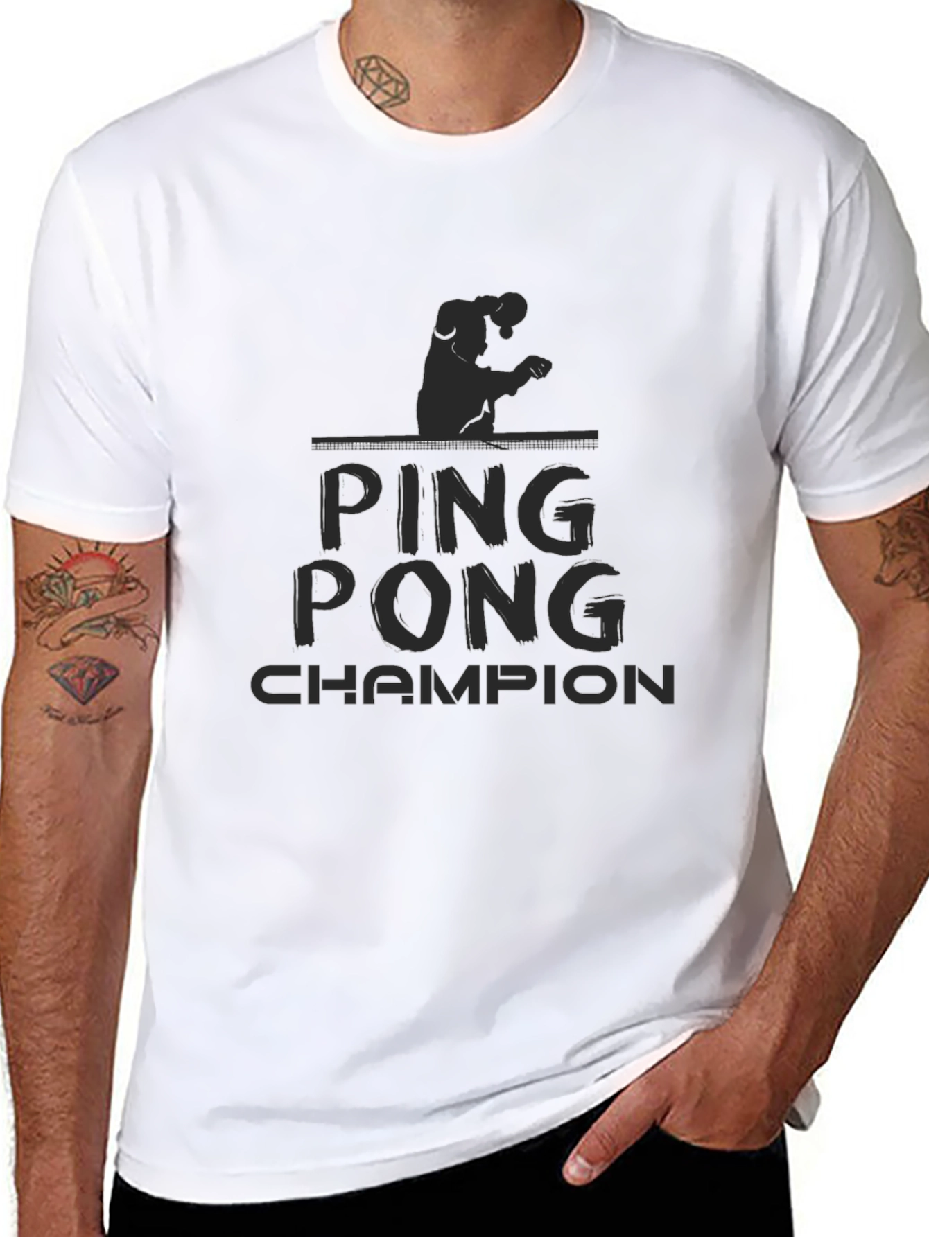 Ping Pong Champion Black T-Shirt