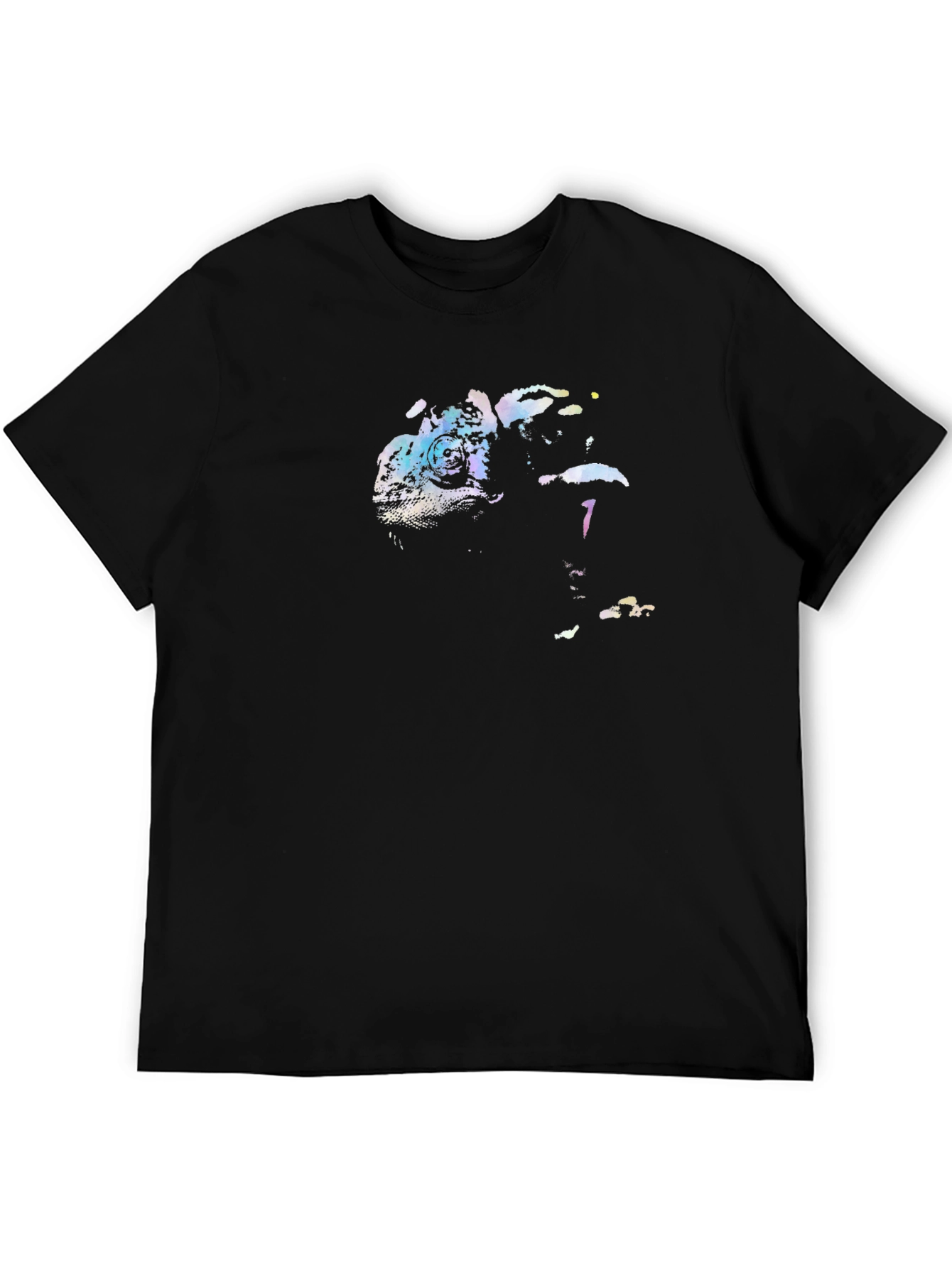 Abstract Chameleon Graphic T-Shirt - Unisex Black Tee