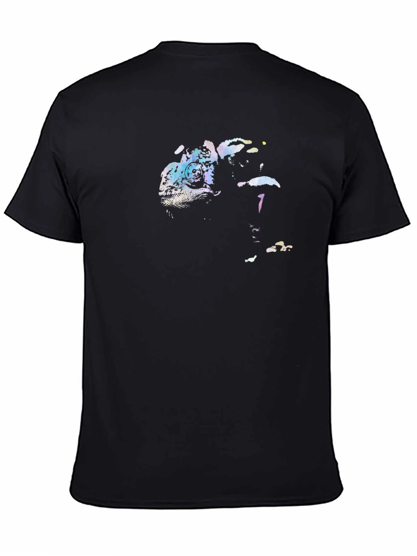 Abstract Chameleon Graphic T-Shirt - Unisex Black Tee