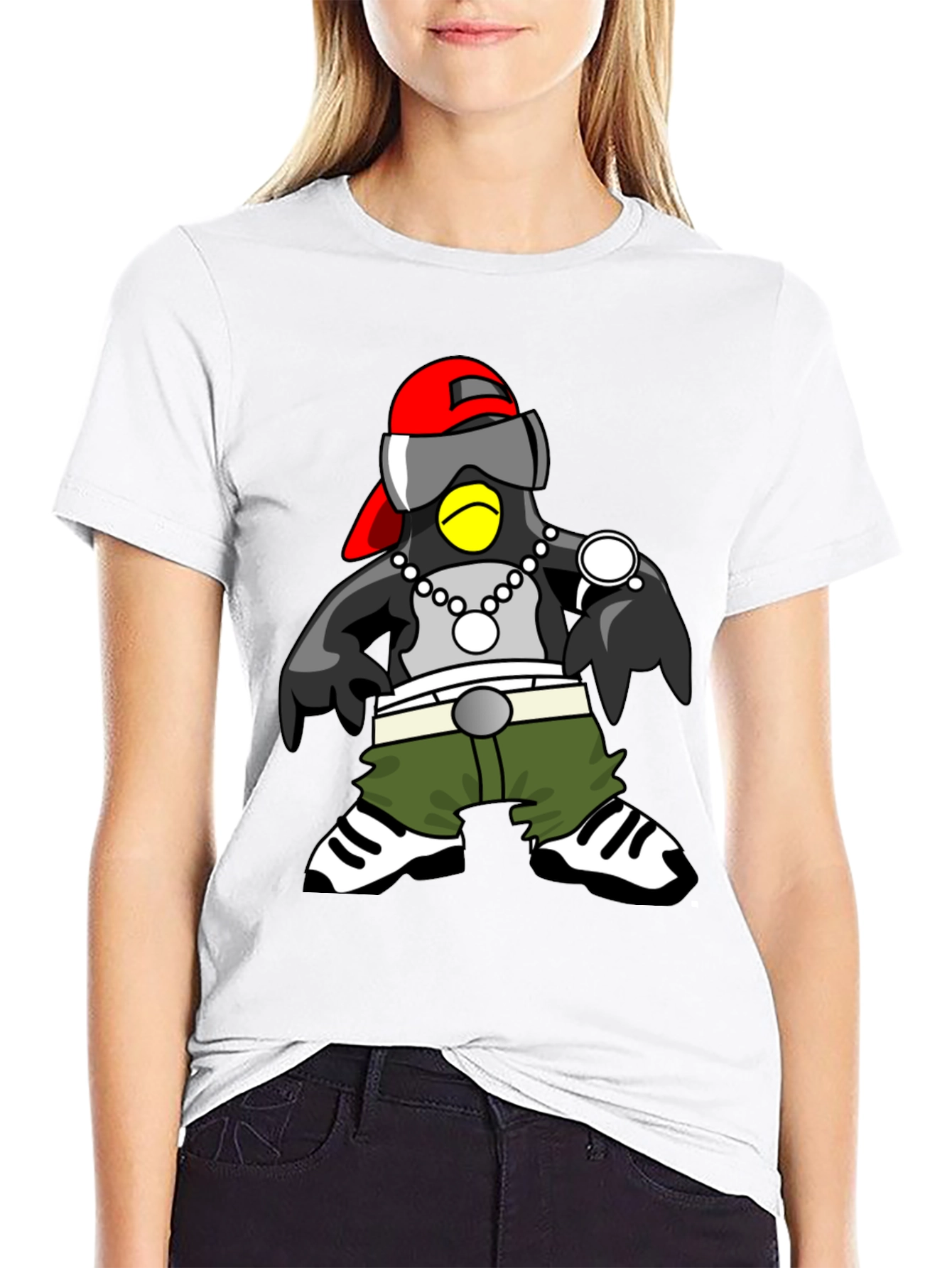 Gangster Penguin Graphic Tee - Cool Urban Style