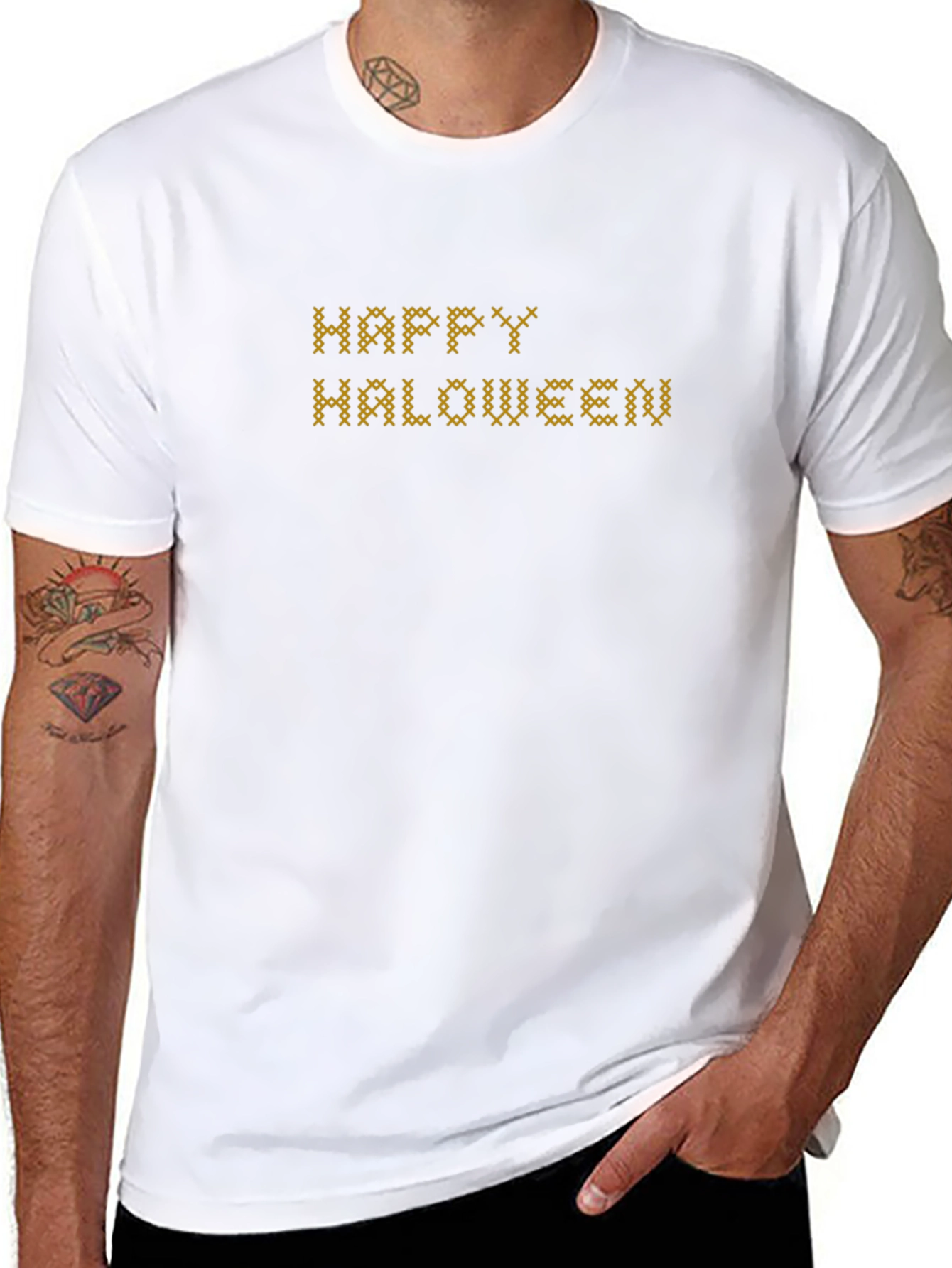 Happy Haloween Cross Stitch T-Shirt