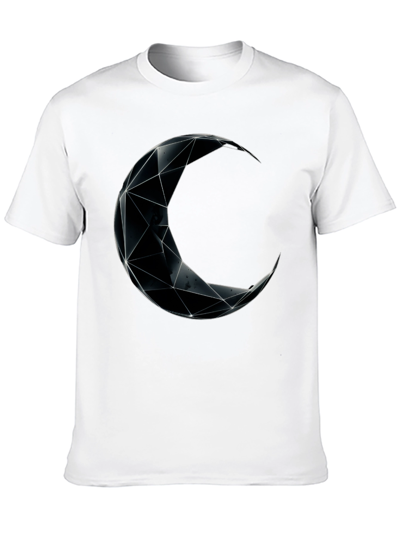 Geometric Moon Graphic Black T-Shirt