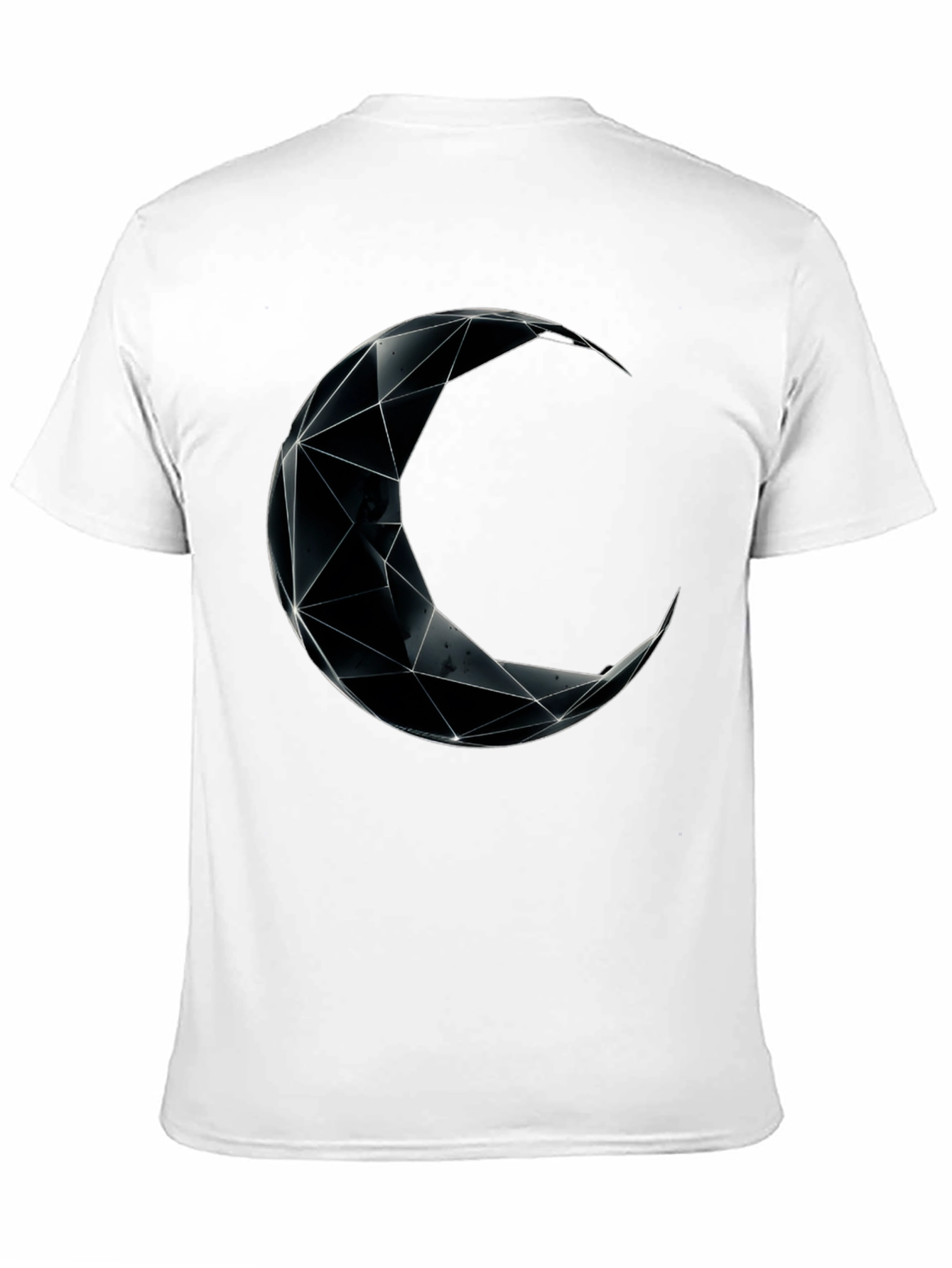 Geometric Moon Graphic Black T-Shirt
