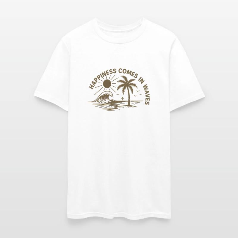 Happiness Comes in Waves – Retro Surf Shirt