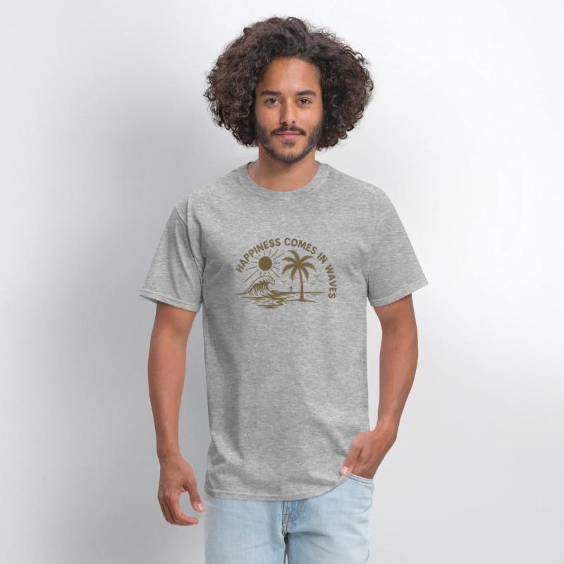 Happiness Comes in Waves – Retro Surf Shirt