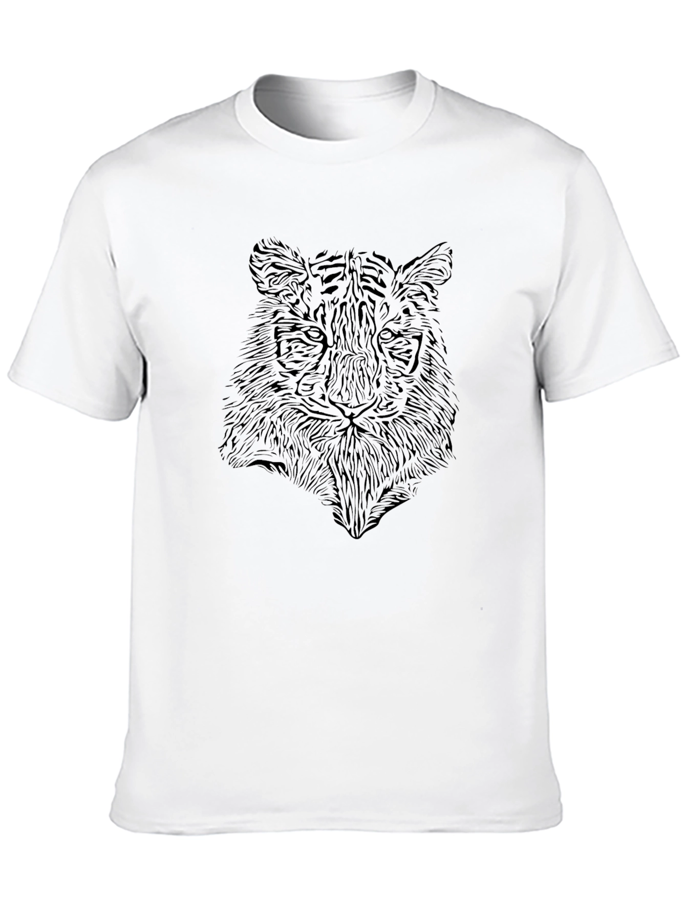 Abstract Tiger Print Black T-Shirt