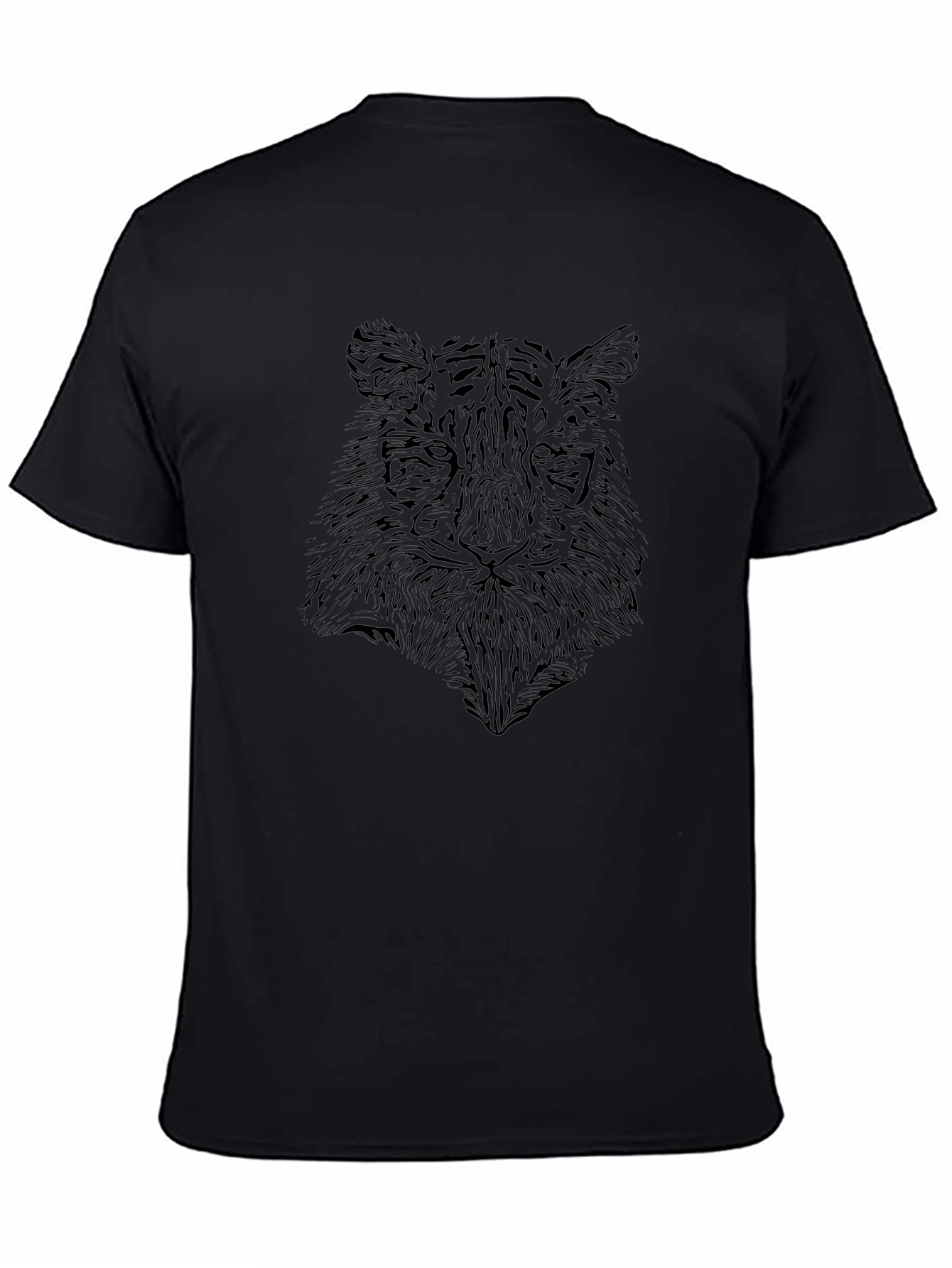 Abstract Tiger Print Black T-Shirt