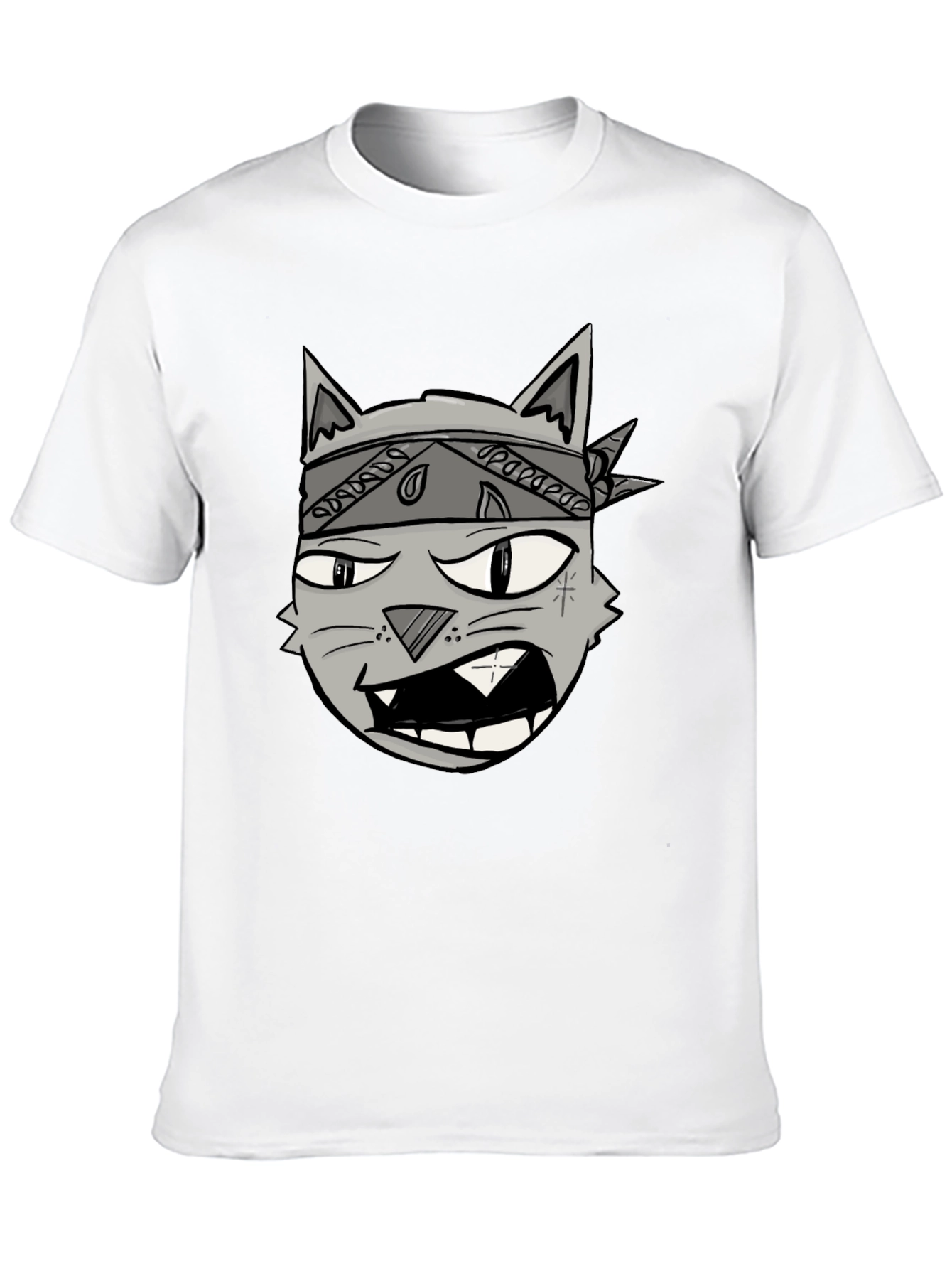 Gangster Cat Graphic Tee - Cool Cartoon T-Shirt