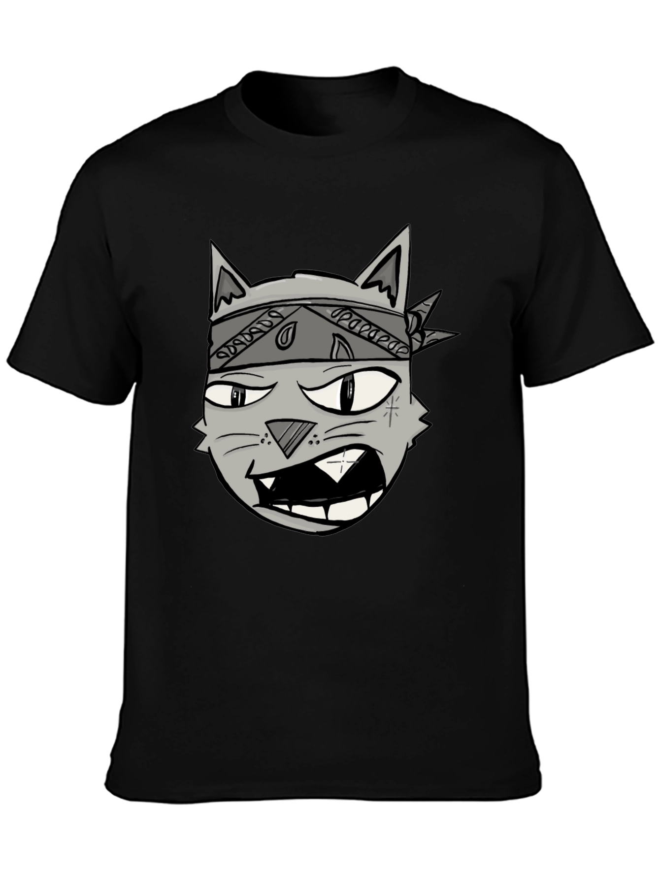 Gangster Cat Graphic Tee - Cool Cartoon T-Shirt