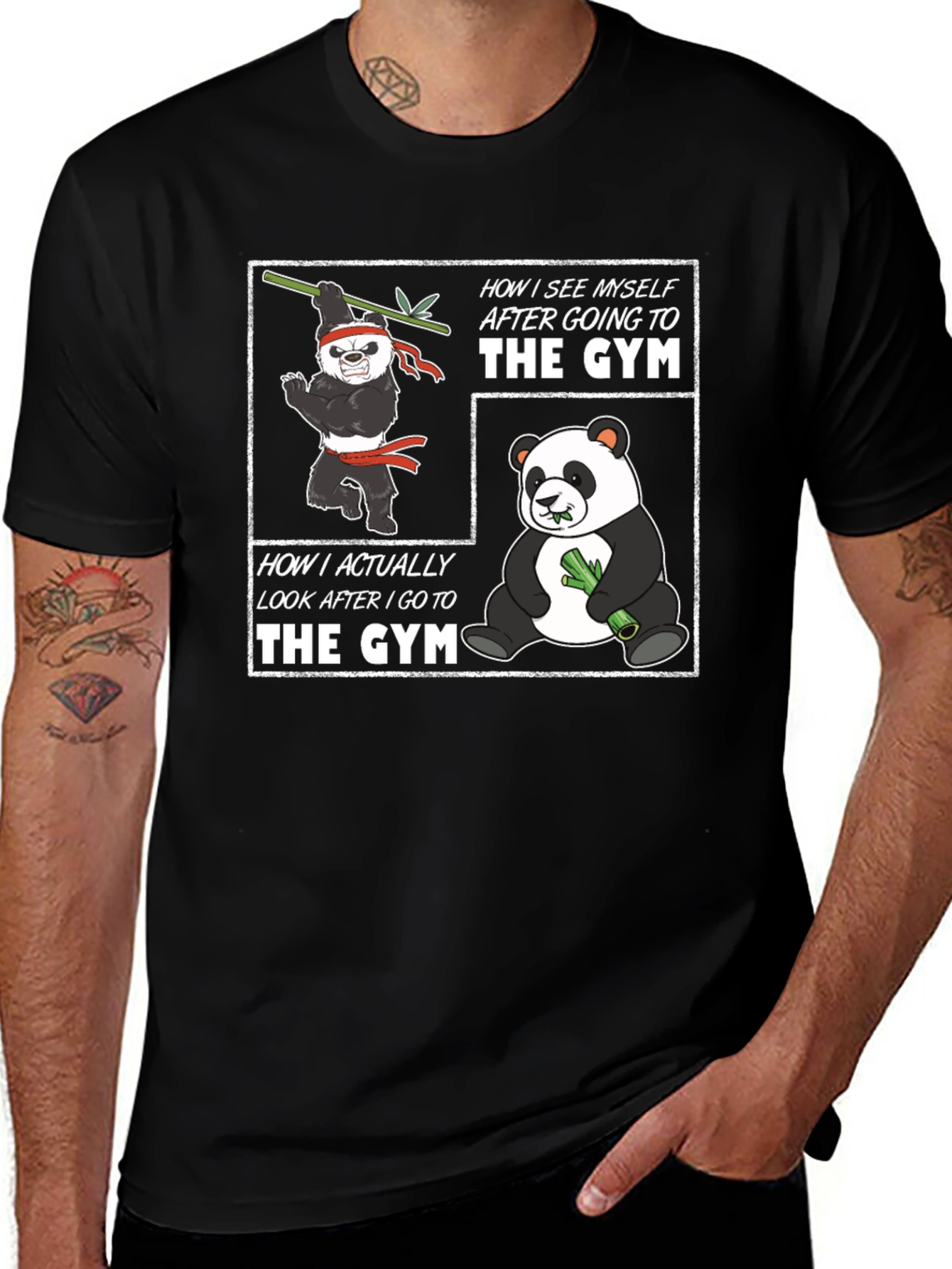Funny Panda Gym T-Shirt - Workout Motivation