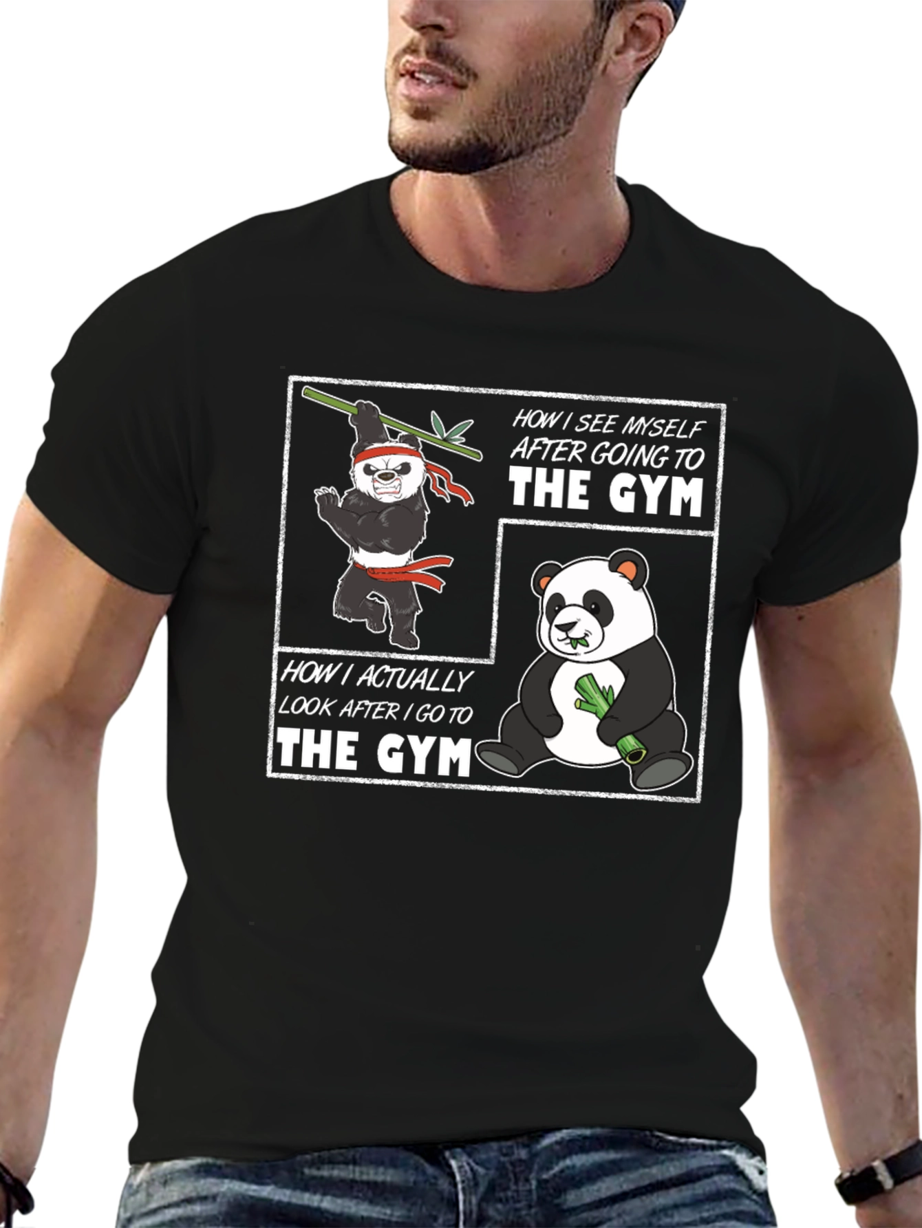 Funny Panda Gym T-Shirt - Workout Motivation