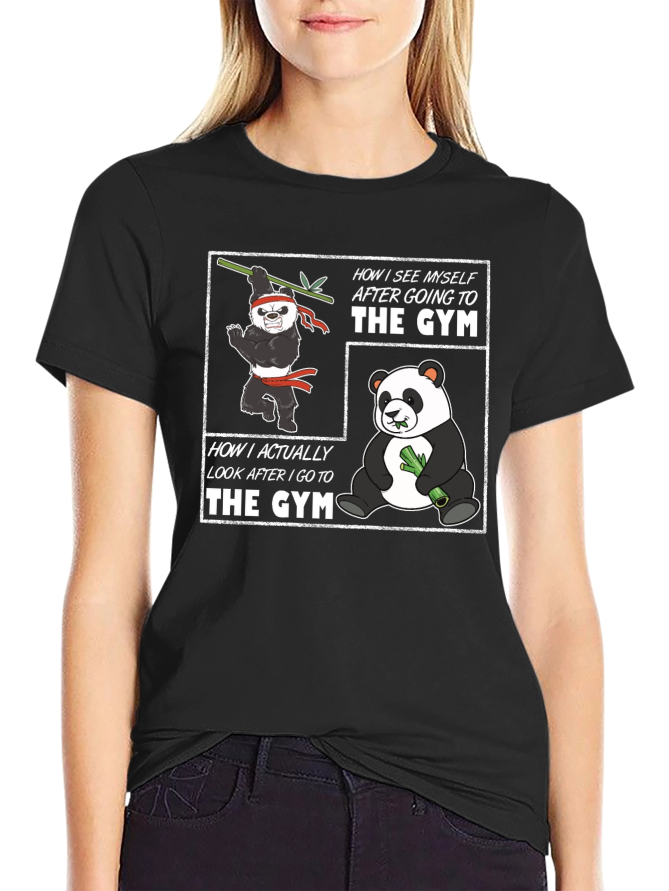 Funny Panda Gym T-Shirt - Workout Motivation
