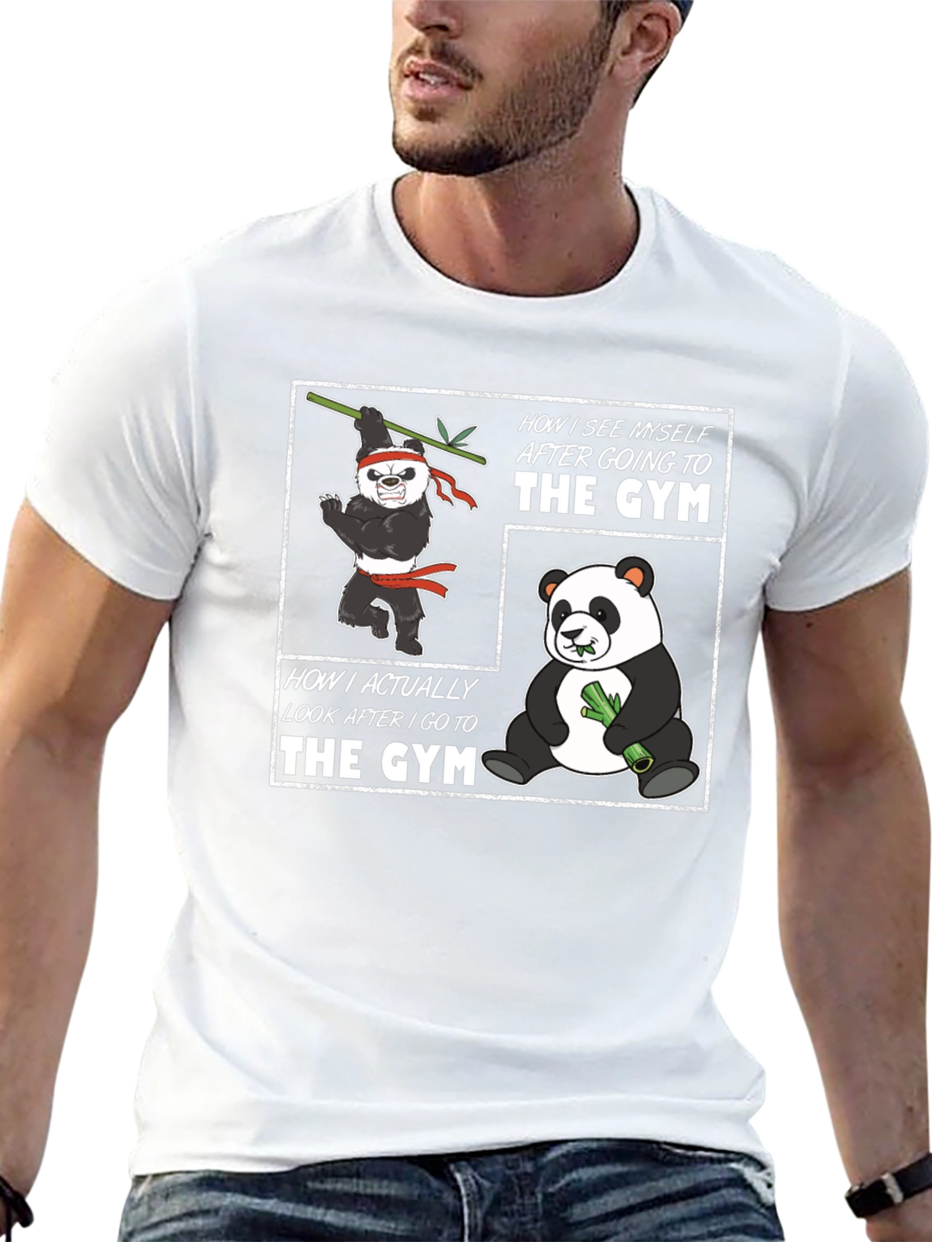 Funny Panda Gym T-Shirt - Workout Motivation