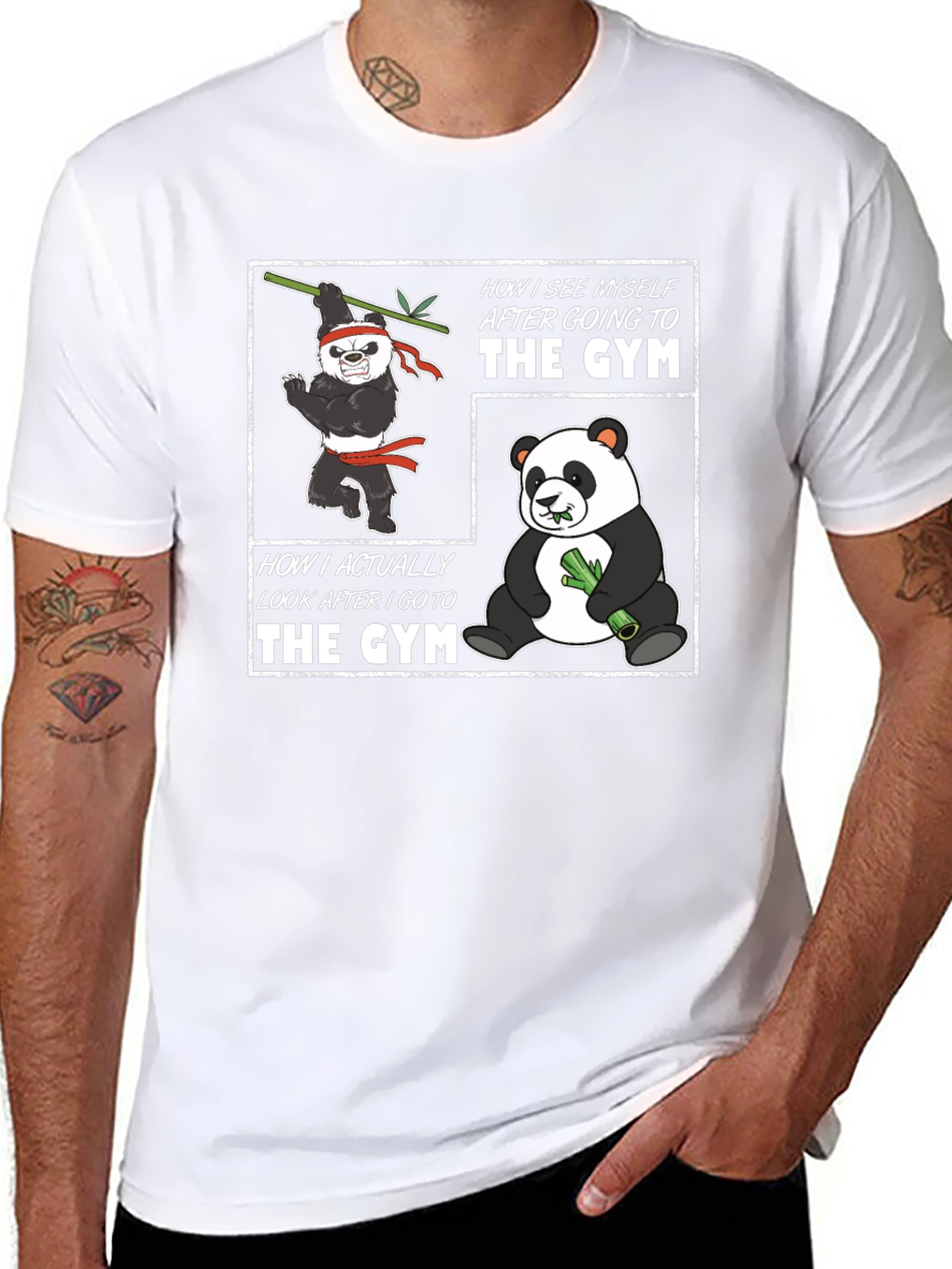 Funny Panda Gym T-Shirt - Workout Motivation