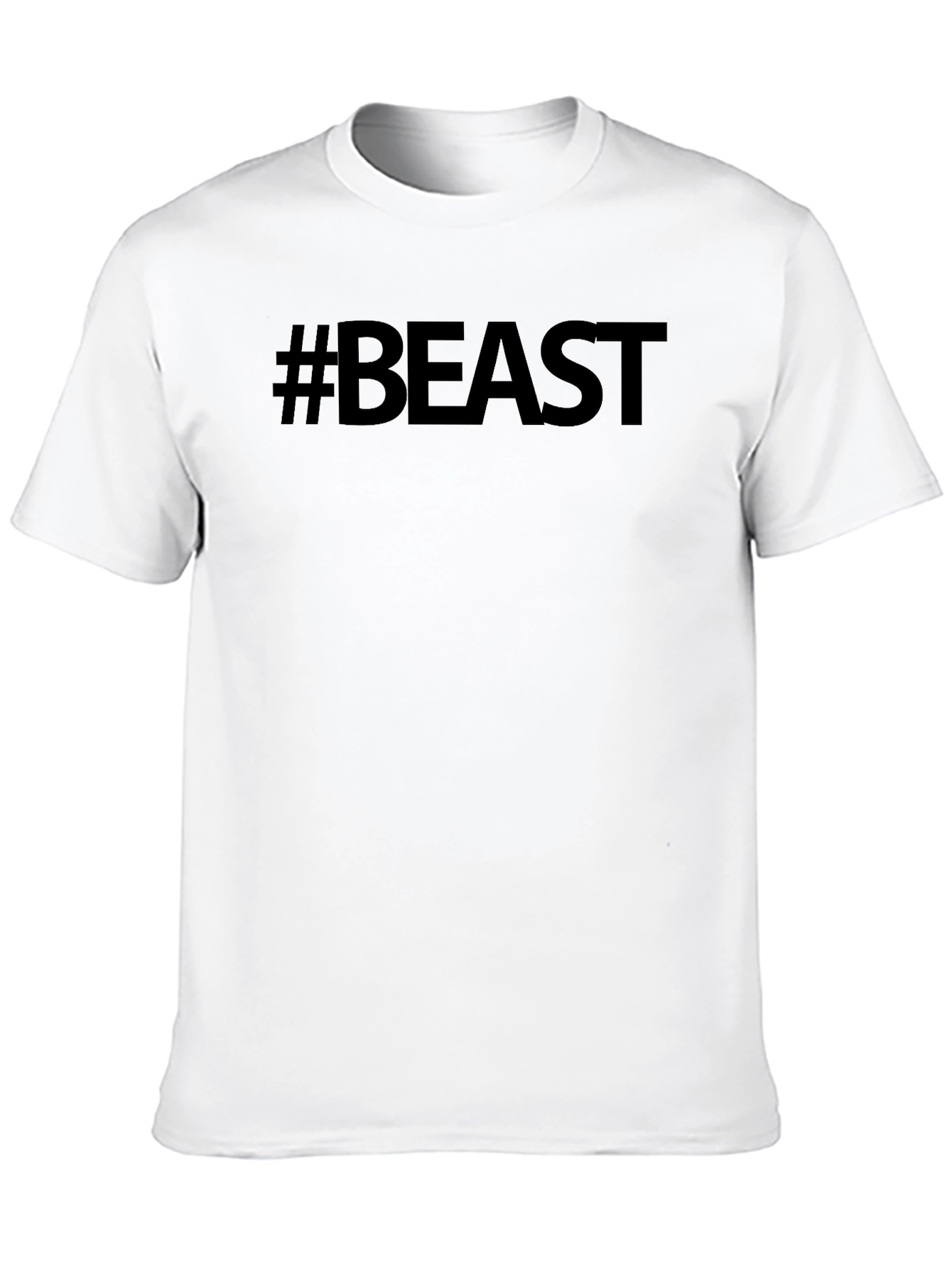 #Beast Black Cotton Graphic Tee - Mens Style