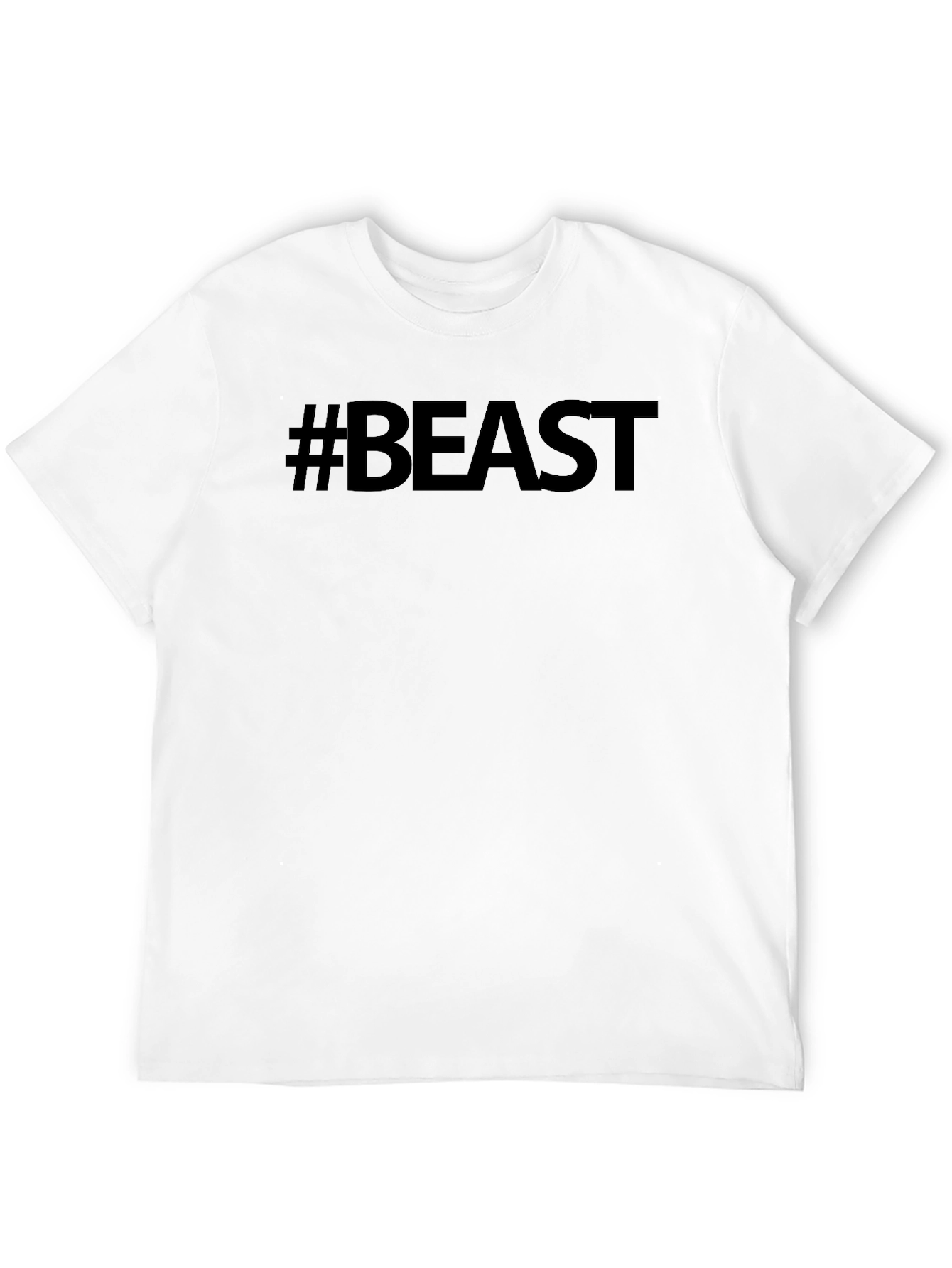 #Beast Black Cotton Graphic Tee - Mens Style