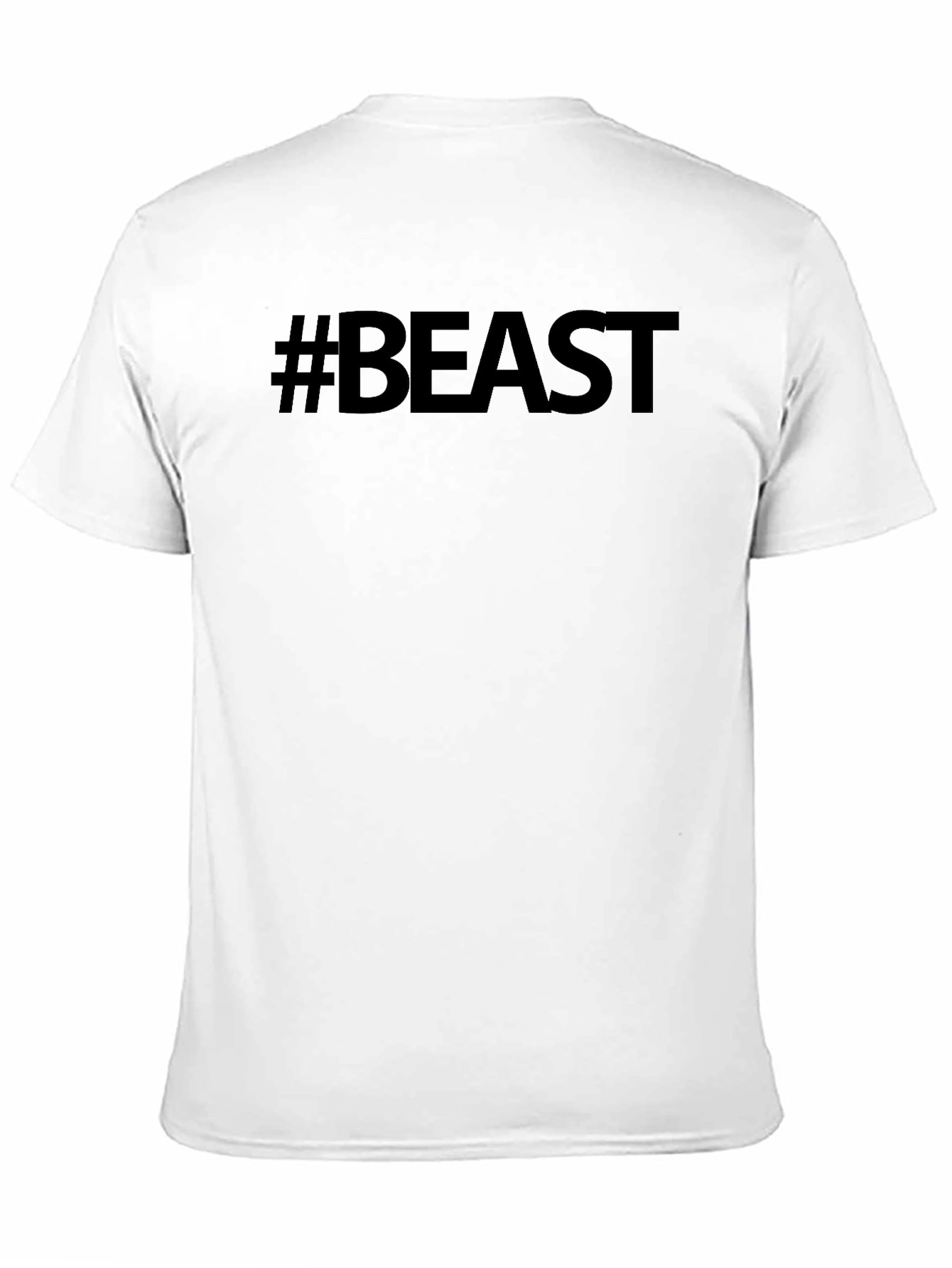 #Beast Black Cotton Graphic Tee - Mens Style