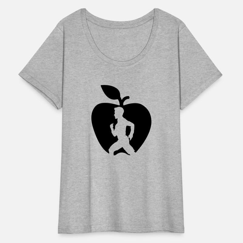 Healthy fruit runner in apple cut out