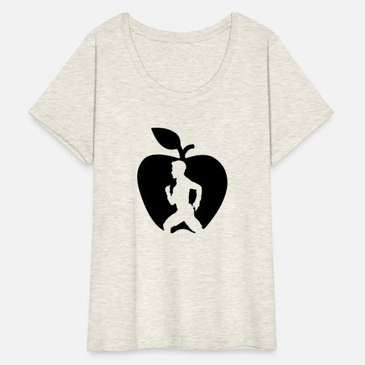 Healthy fruit runner in apple cut out