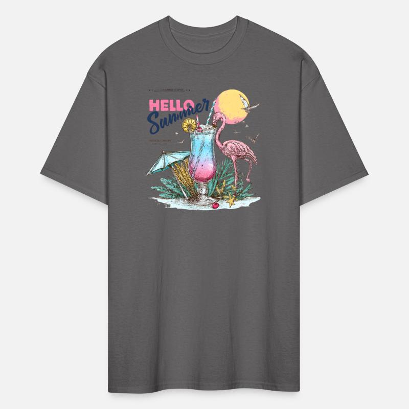 Hello Summer Flamingo & Cocktail T-Shirt