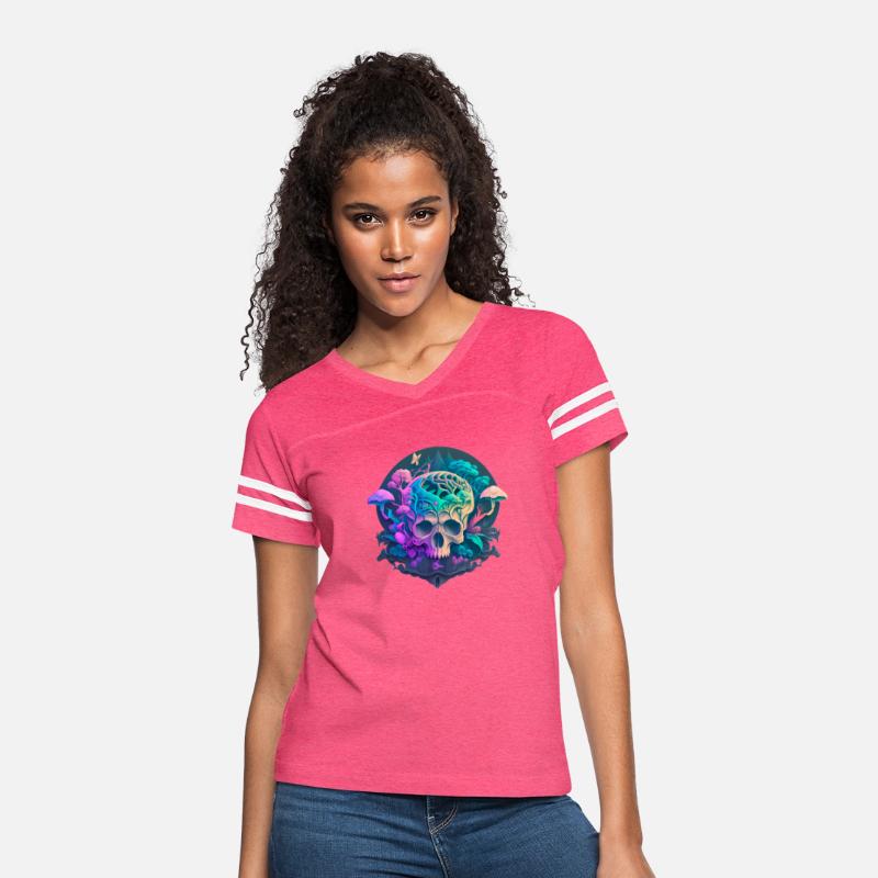 Hippie Colorful Psychedelic Mushroom & Skull