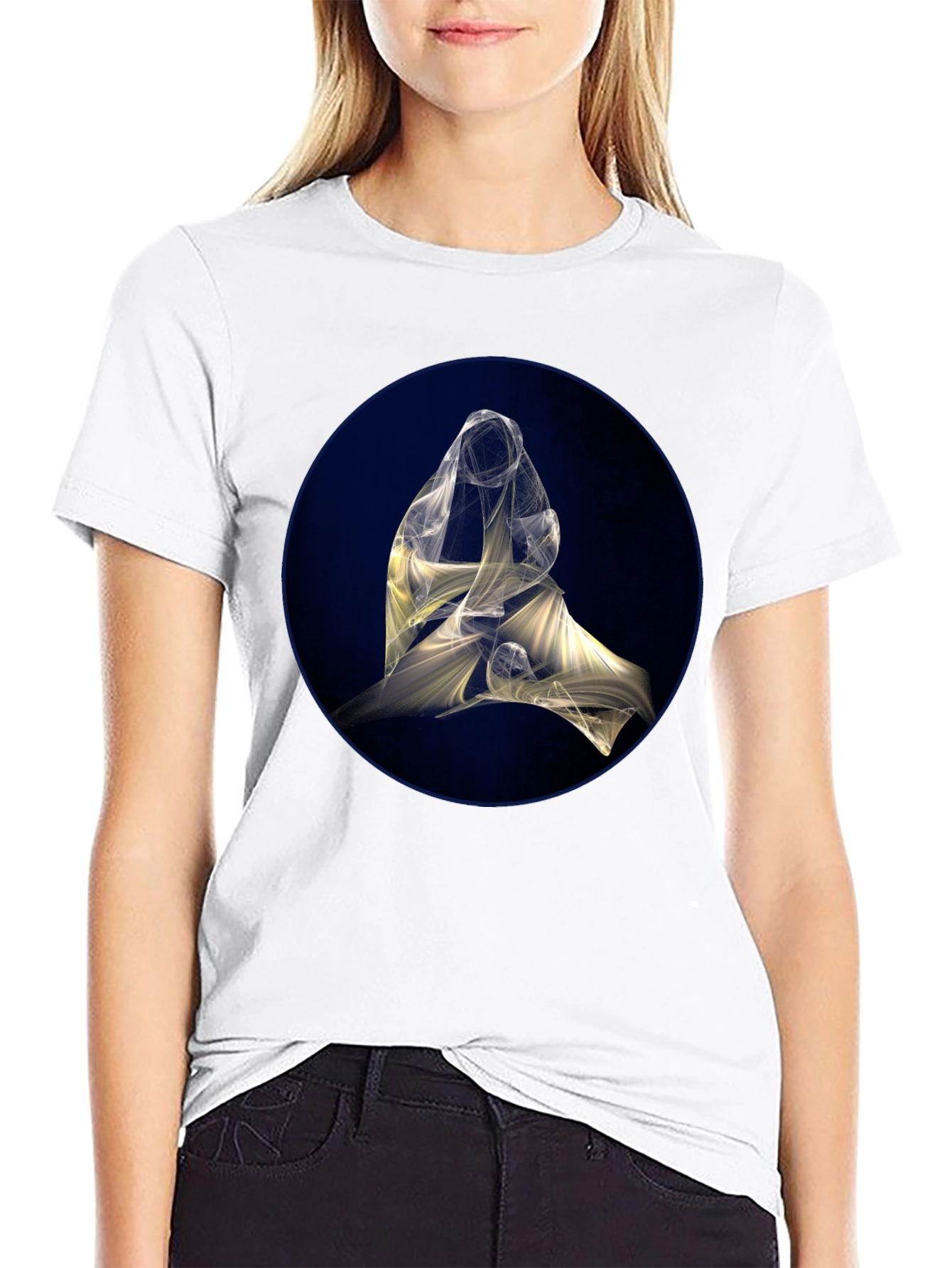Abstract Light Design Black T-Shirt