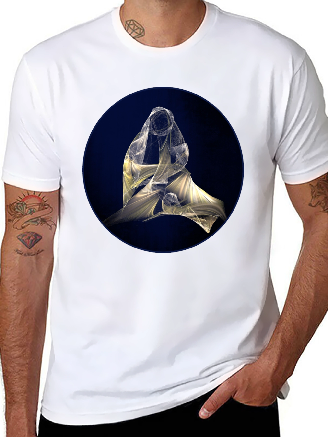 Abstract Light Design Black T-Shirt