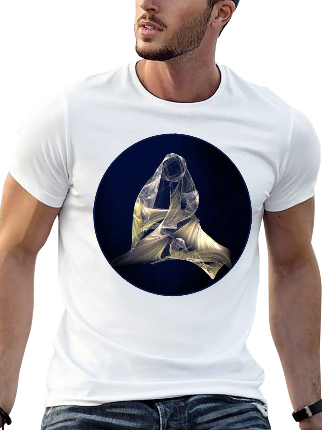 Abstract Light Design Black T-Shirt