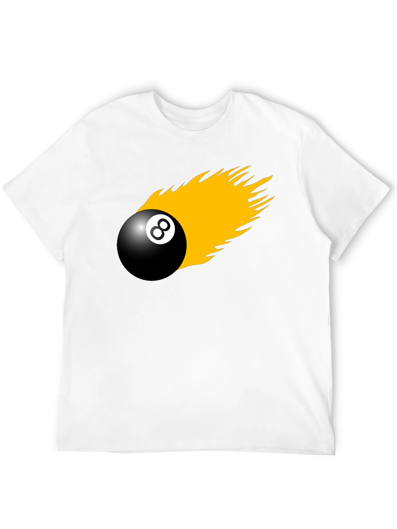 8-Ball On Fire Graphic Tee - Black