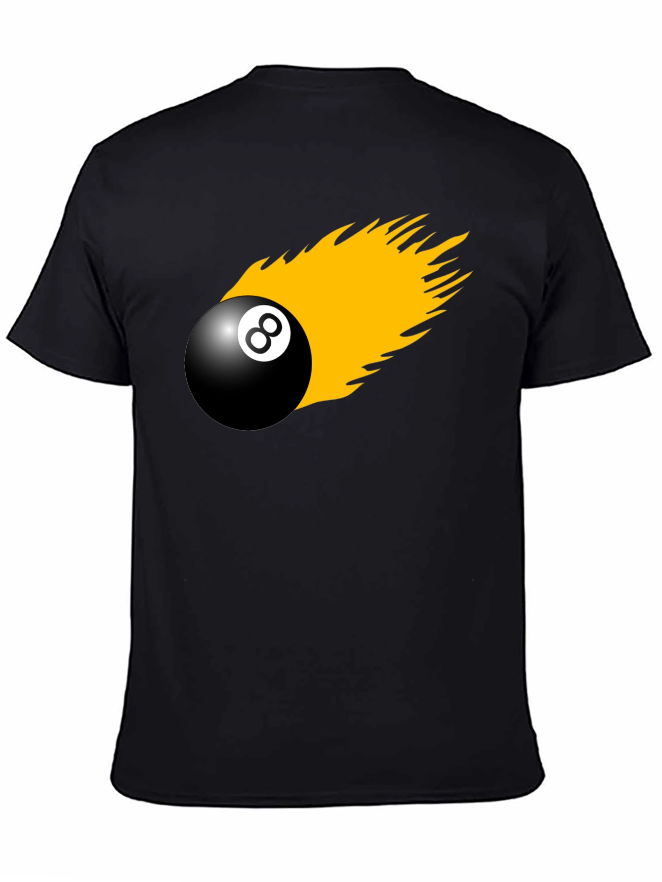 8-Ball On Fire Graphic Tee - Black