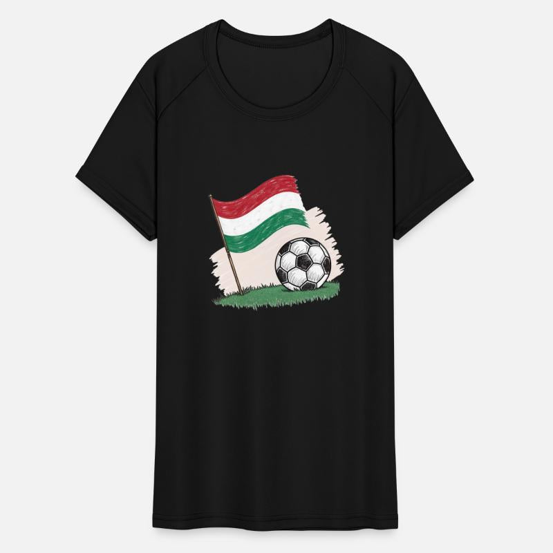 Hungary flag and crayon-style soccer ball